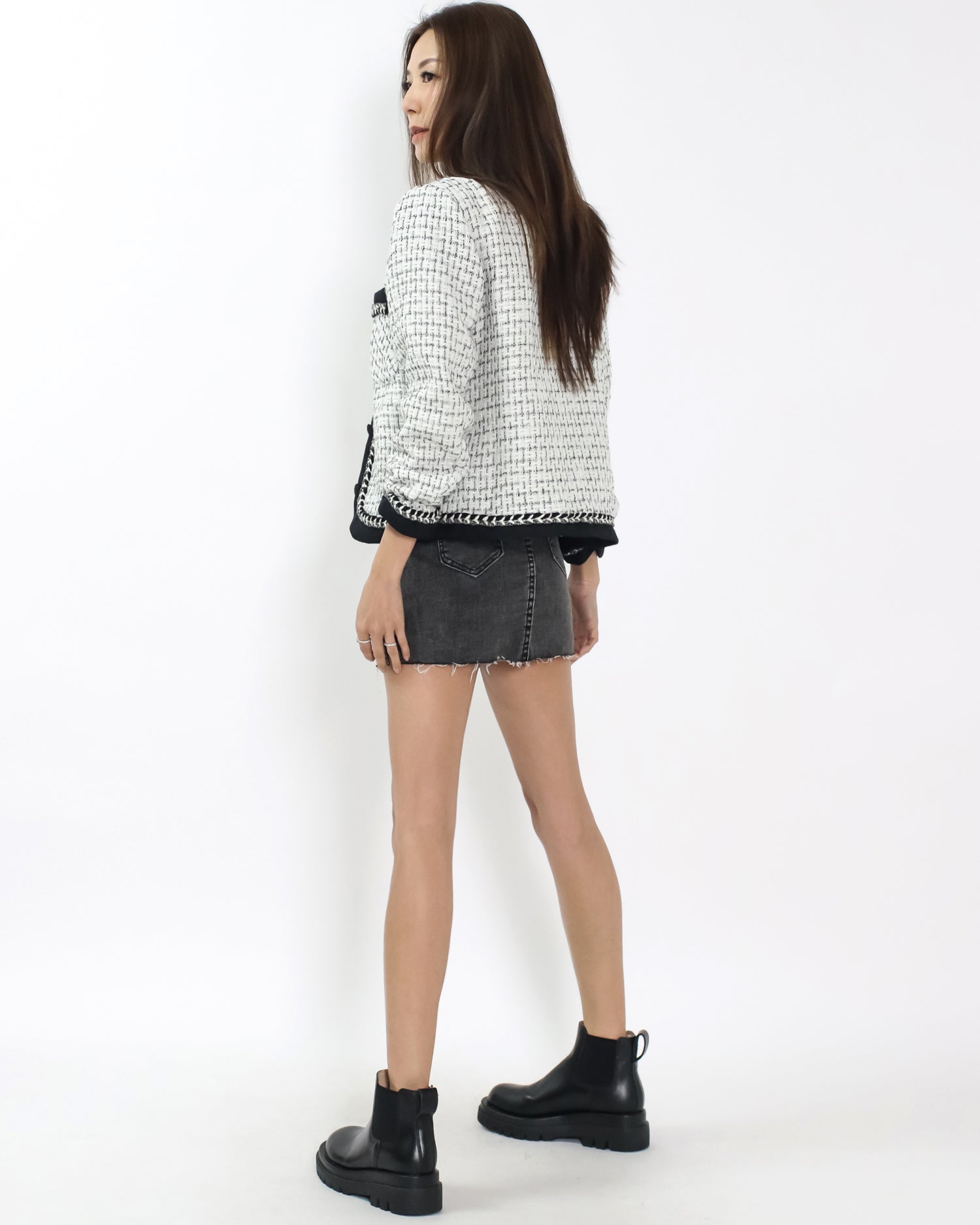 ivory & black tweed jacket *pre-order*