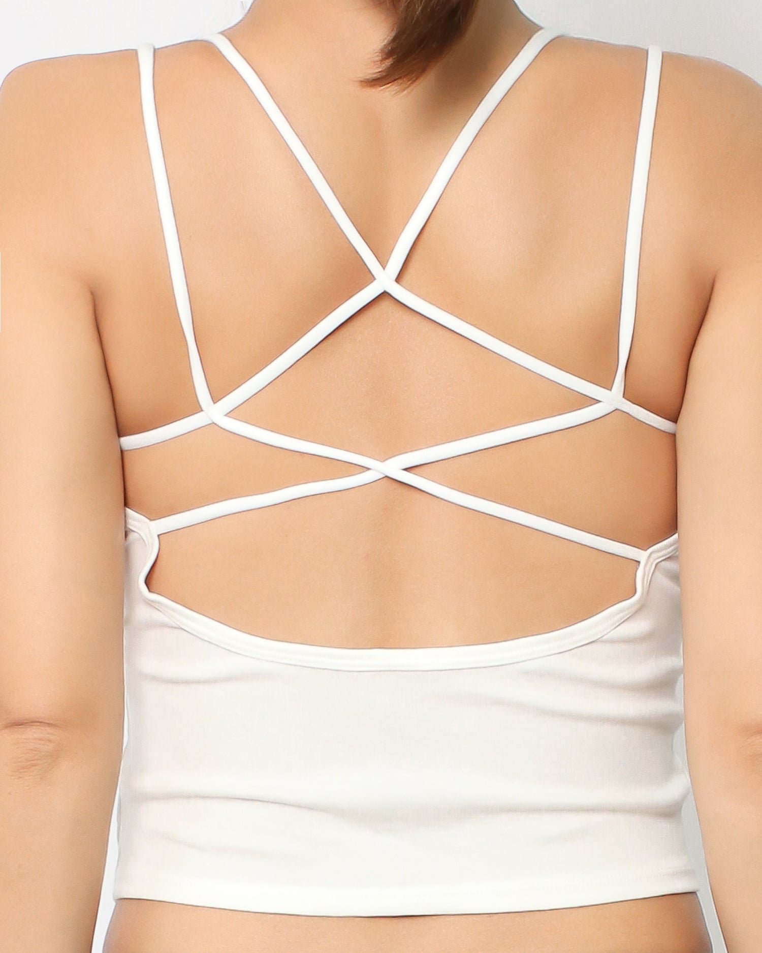 ivory strappy back bra top vest