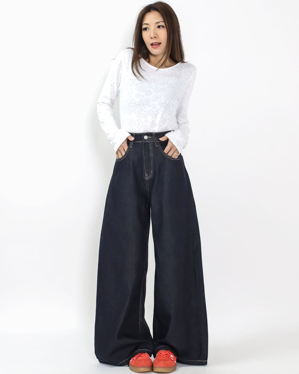 indigo denim wide leg jeans *pre-order*