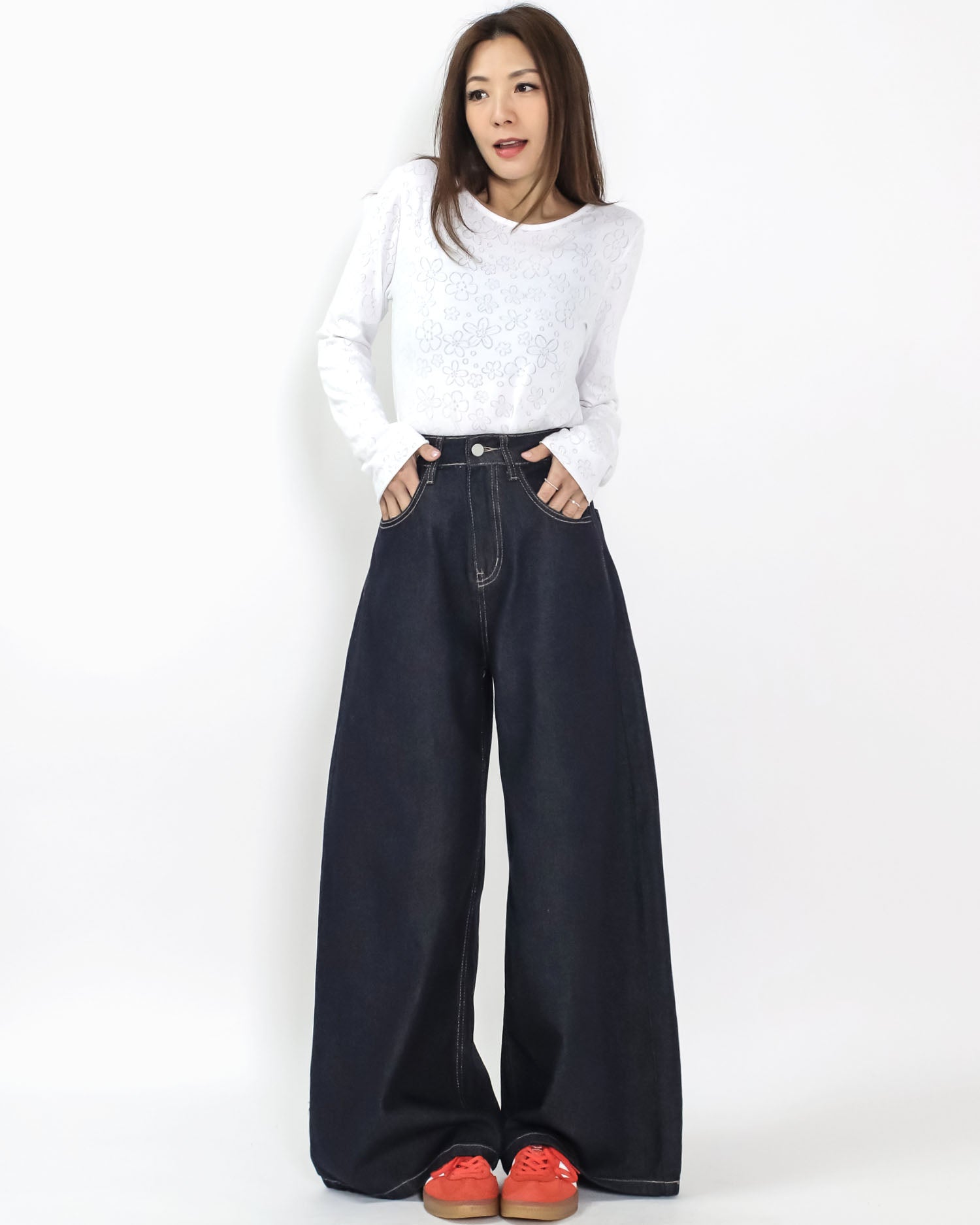 indigo denim wide leg jeans *pre-order*