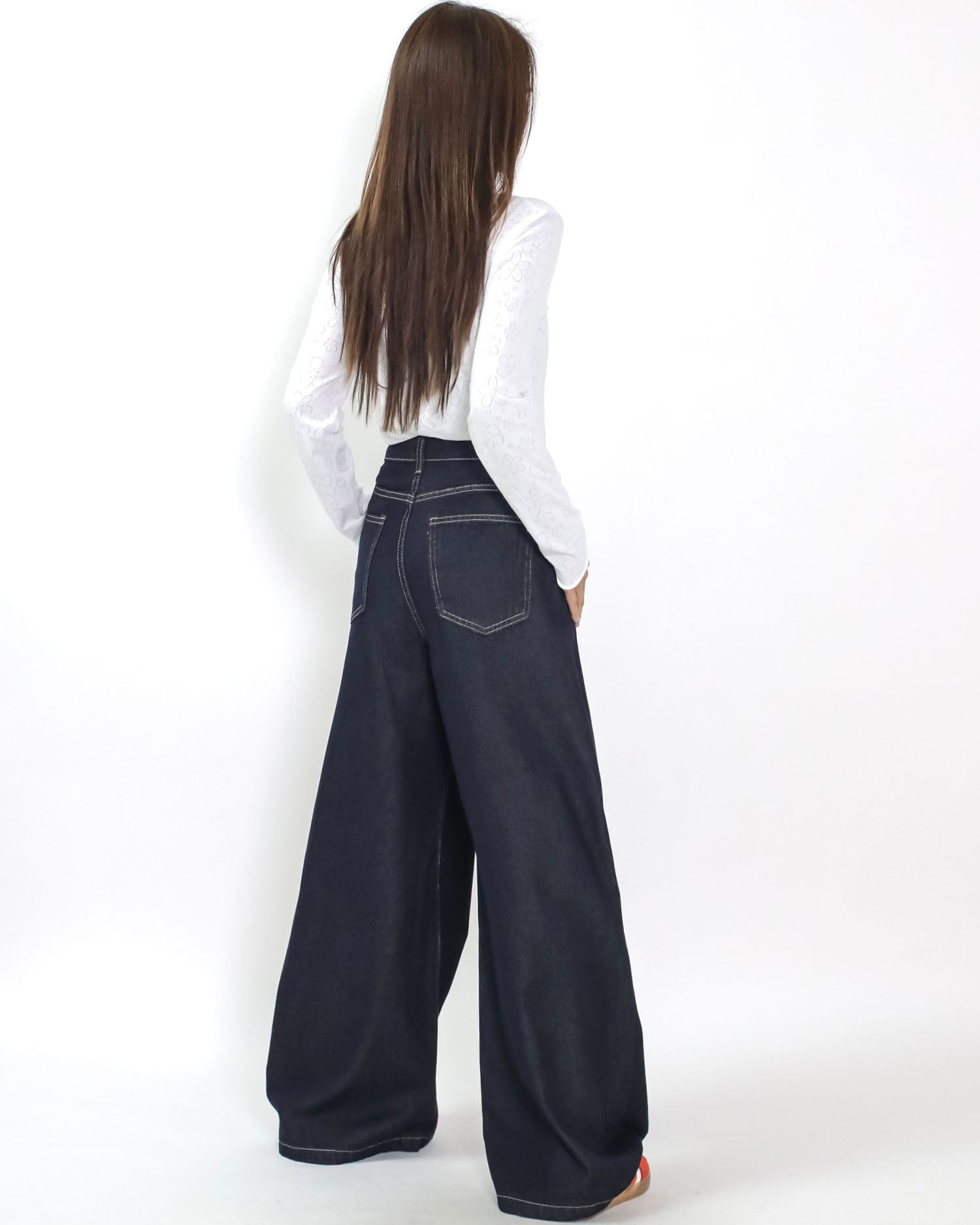 indigo denim wide leg jeans *pre-order*