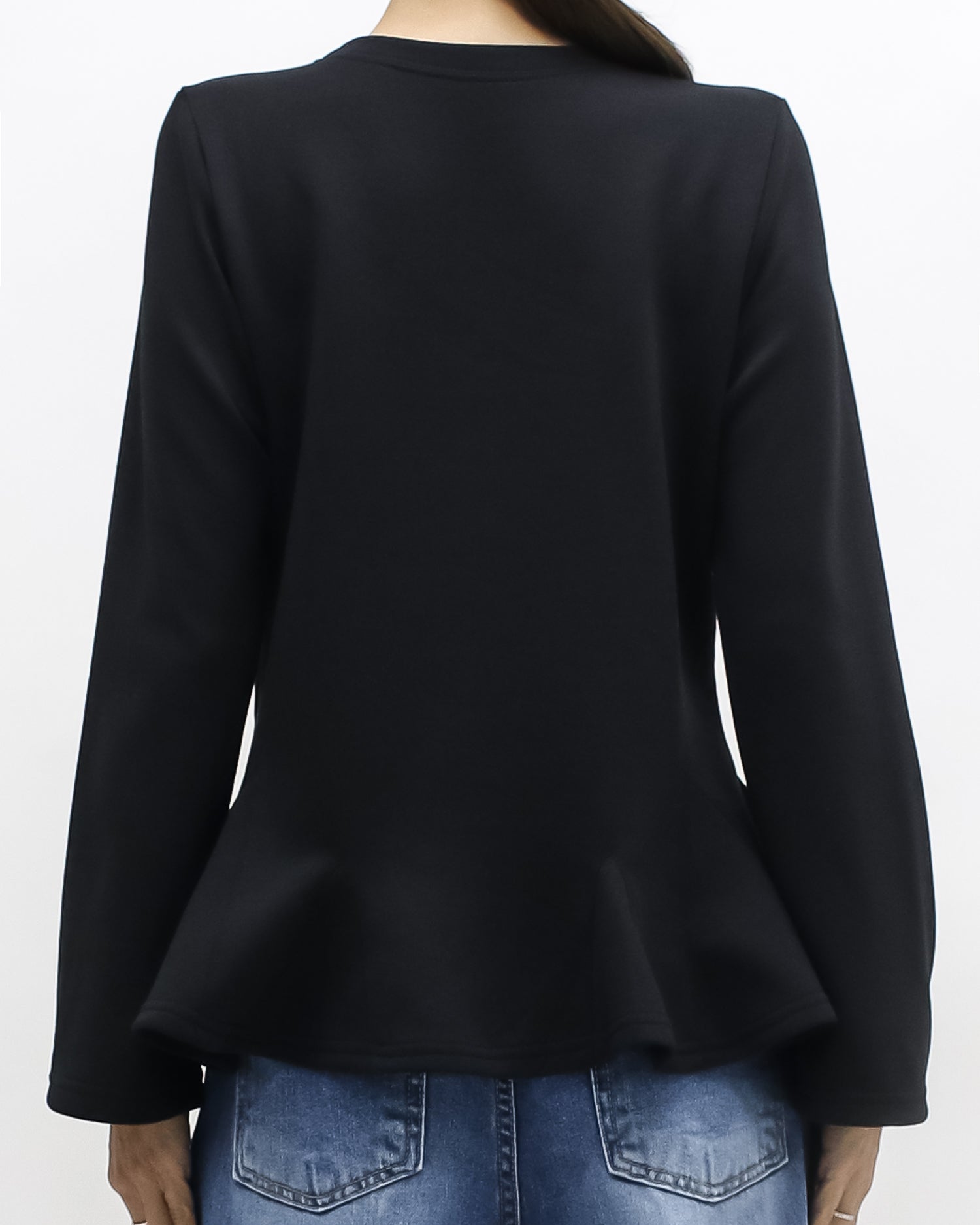 black sweat flare top *pre-order*