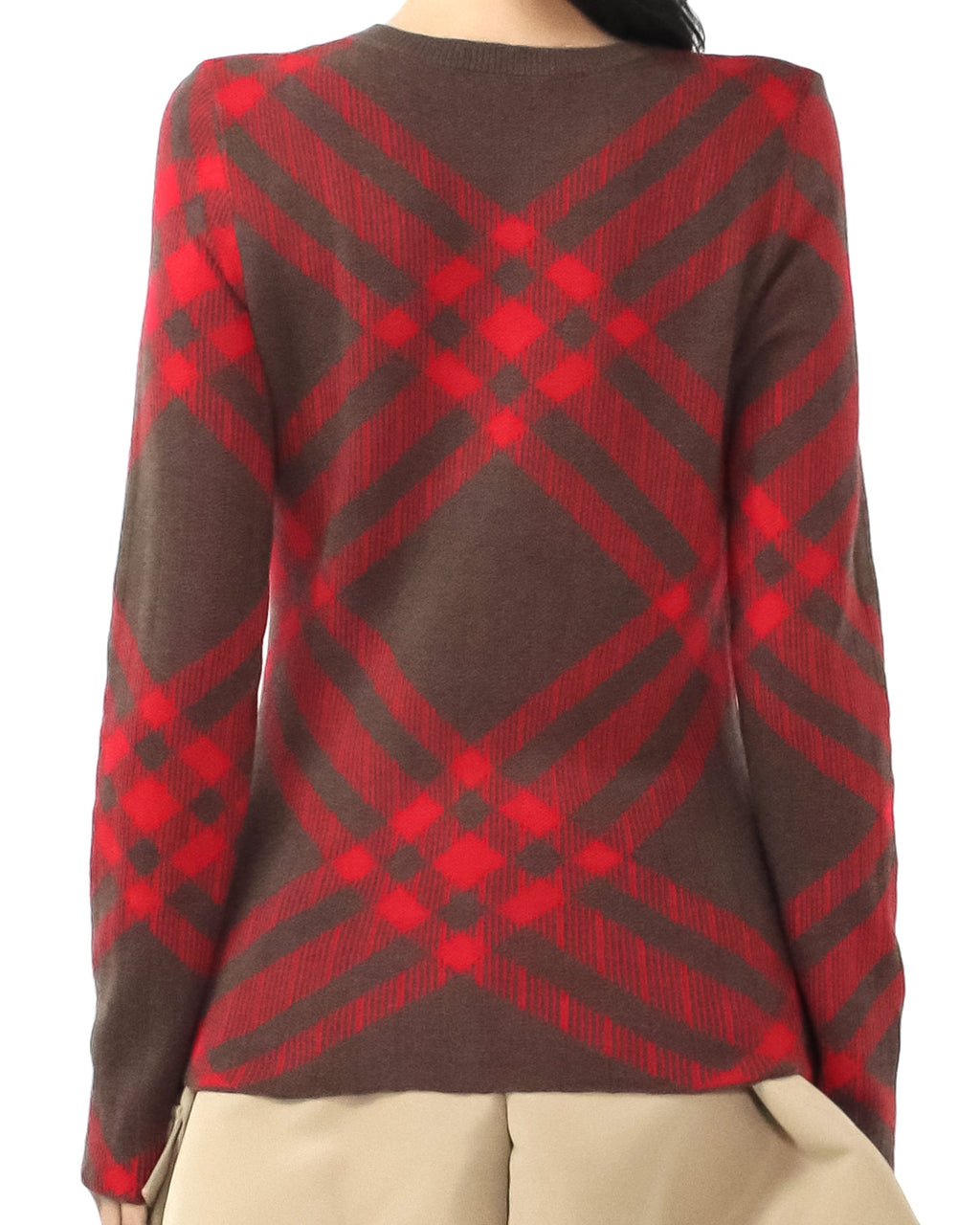 brown & red checkers soft knitted cardigan *pre-order*