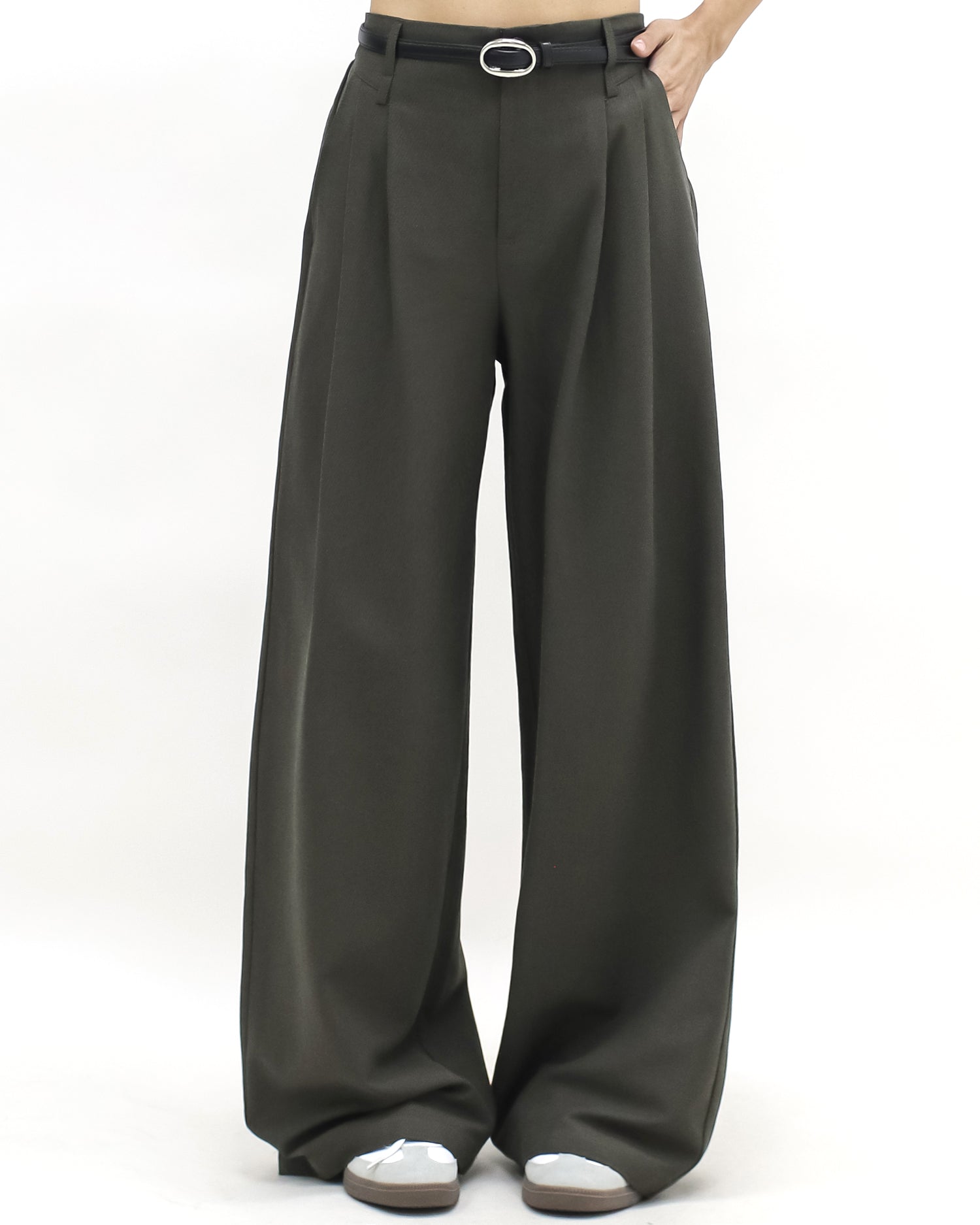 brown green curve pants *pre-order*