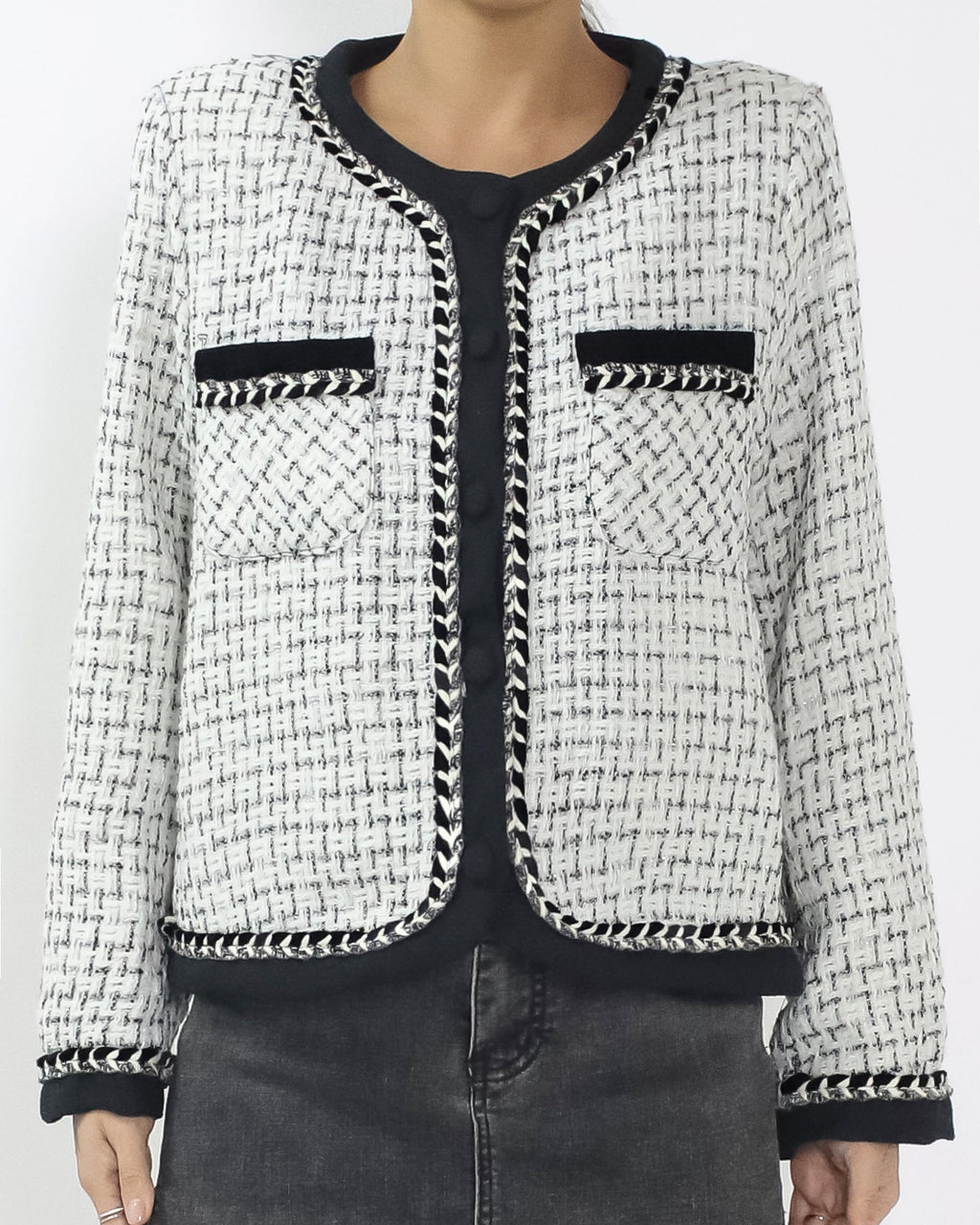 ivory & black tweed jacket *pre-order*