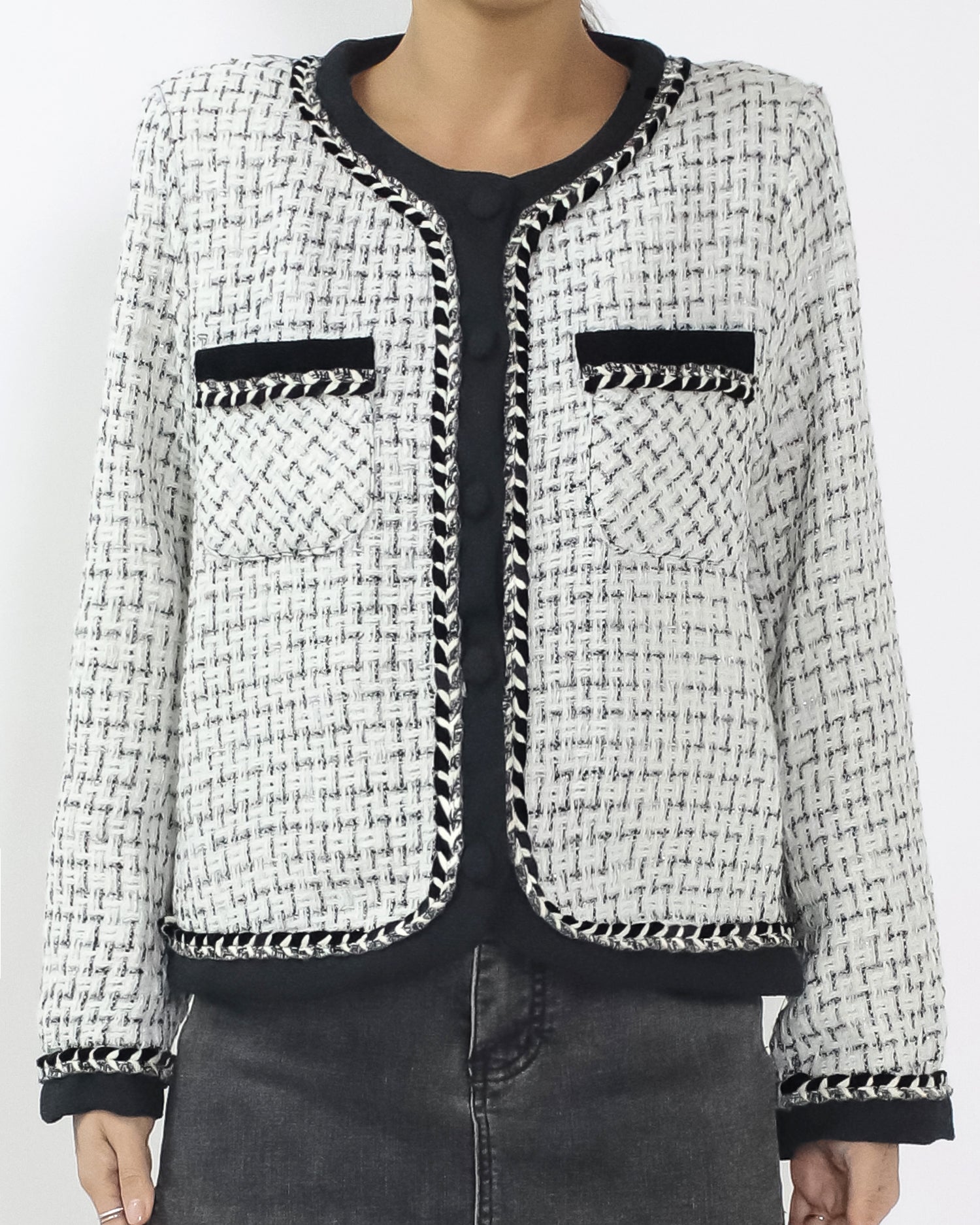 ivory & black tweed jacket *pre-order*