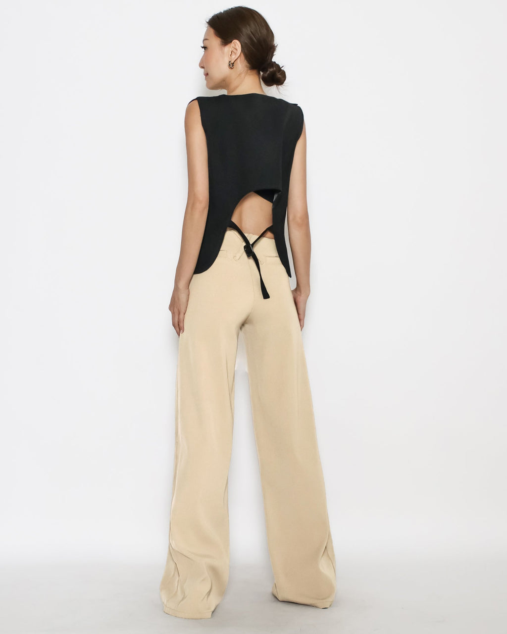 black button cutout front & back vest *pre-order*