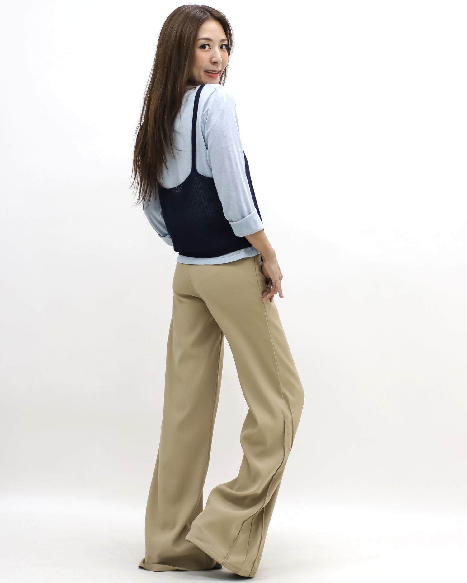 blue & navy slip knitted set top *pre-order*