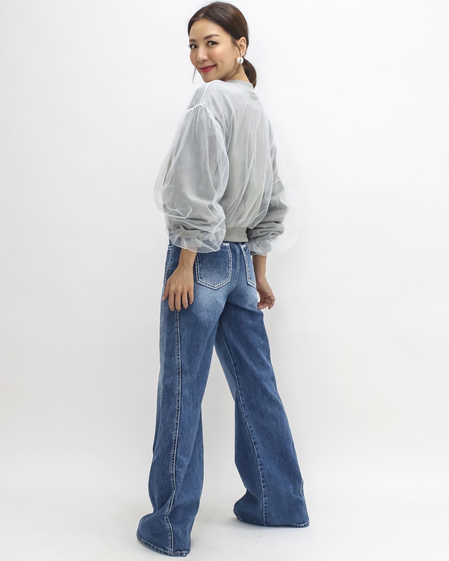 grey mesh layer sweat jacket *pre-order*