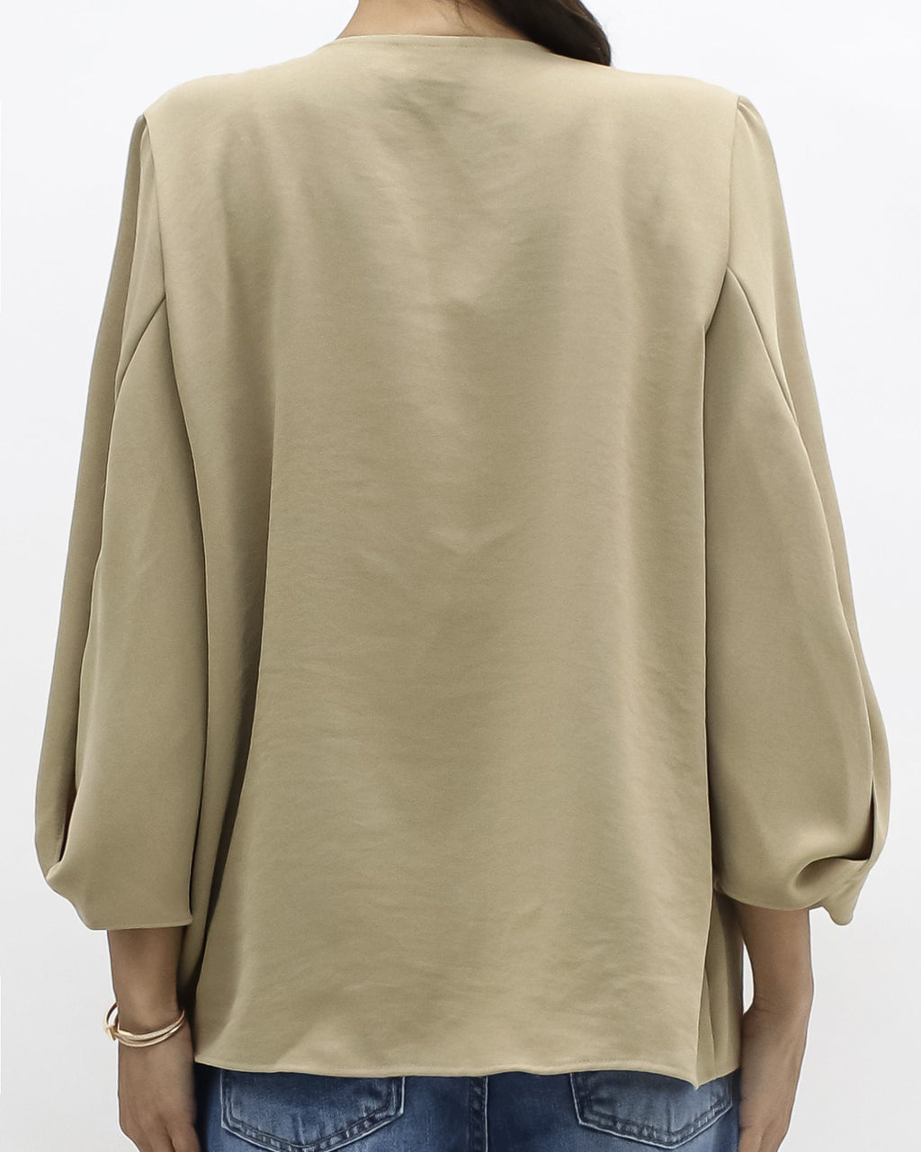 beige slinky throw on jacket