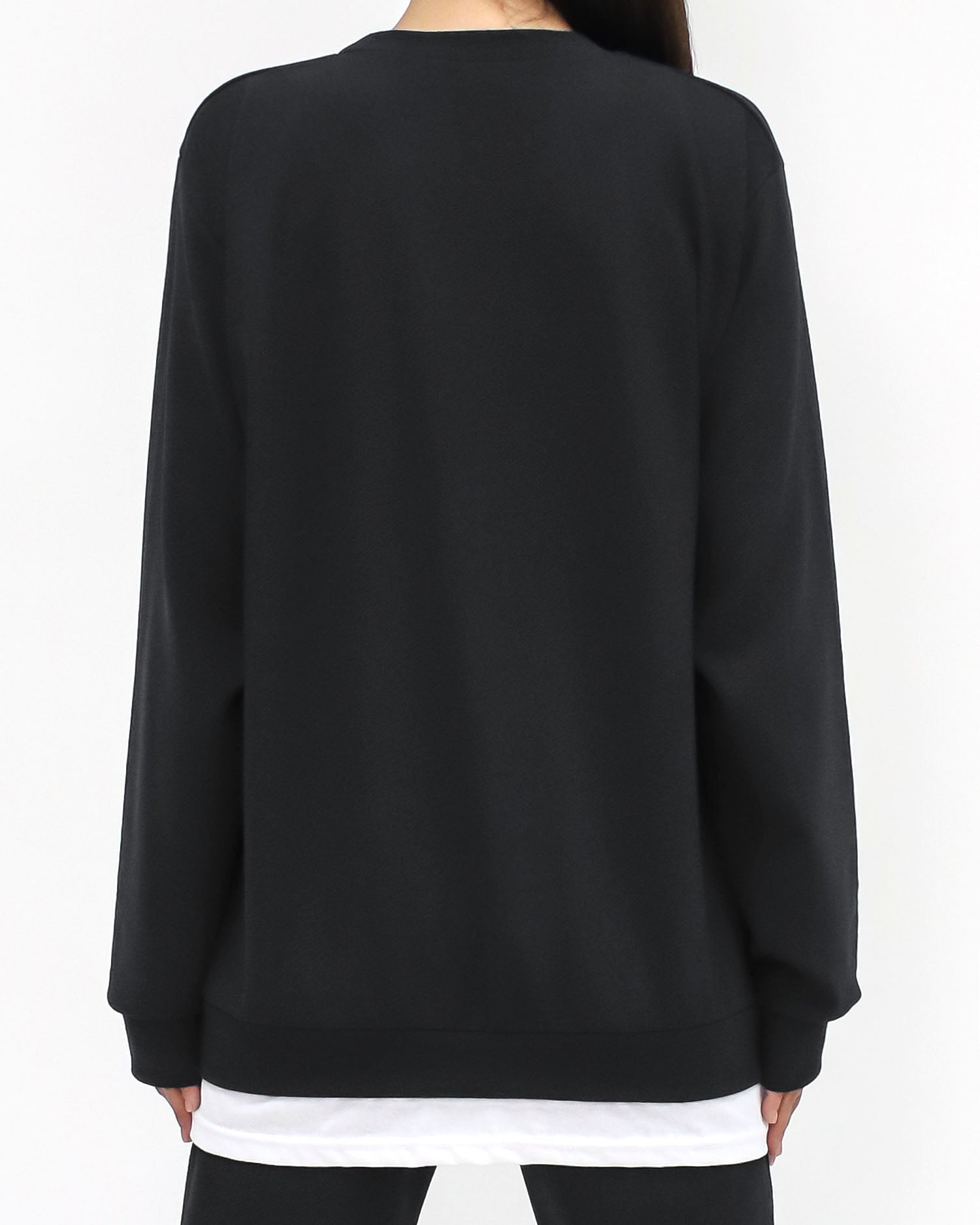 Black & ivory tee layer sweatshirt pants set *pre-order*