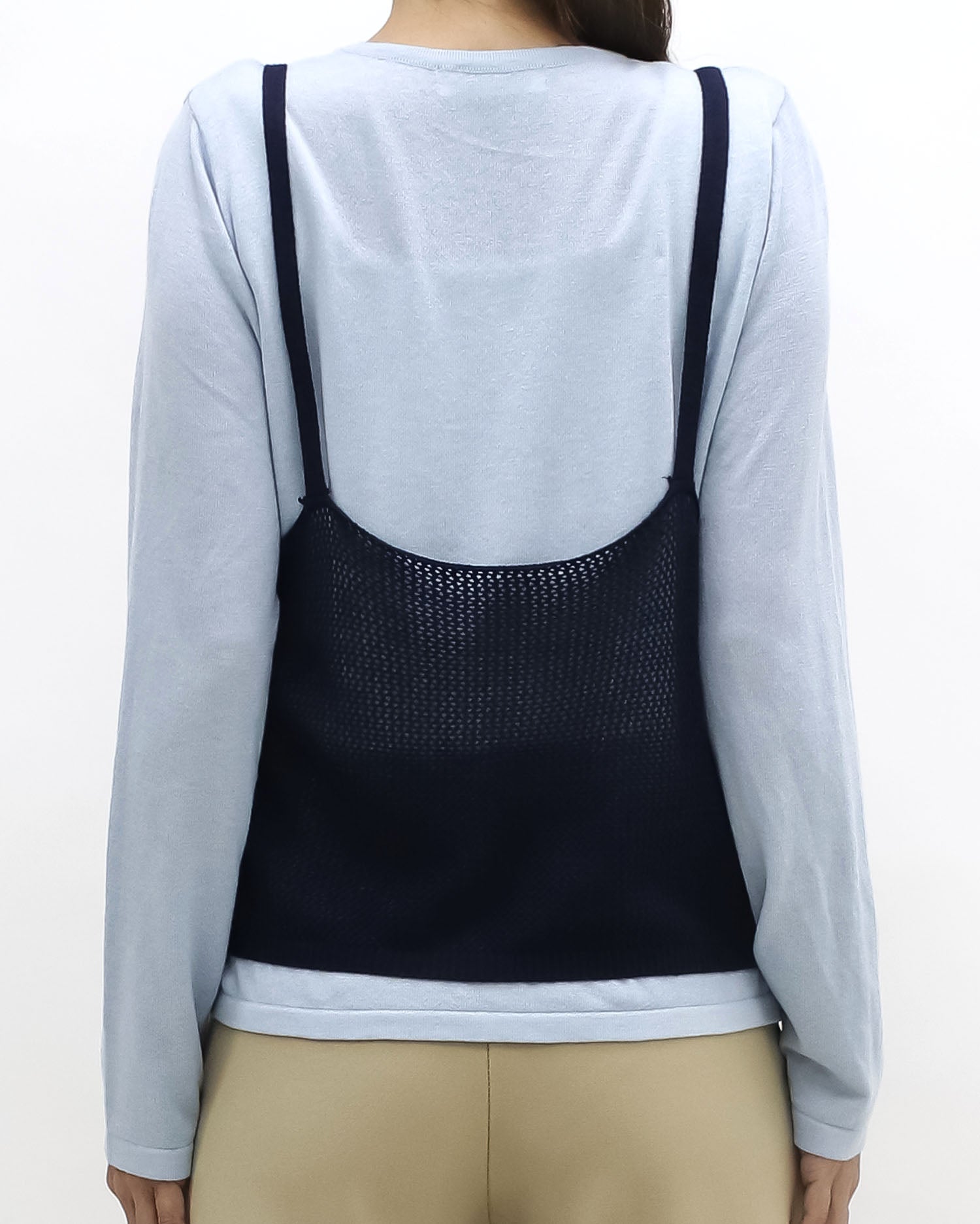 blue & navy slip knitted set top *pre-order*