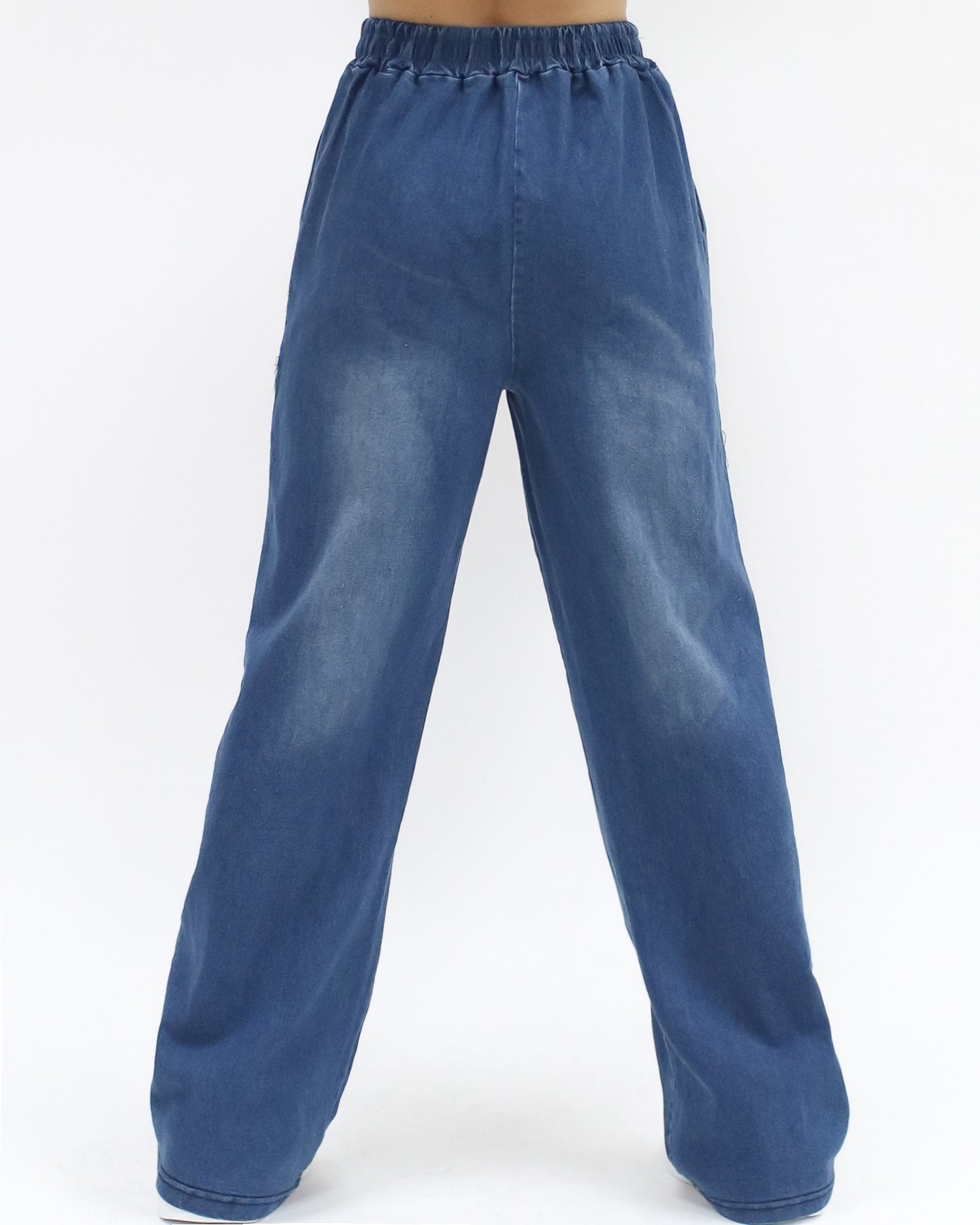 blue washed denim sweatshirt & pants set *pre-order*