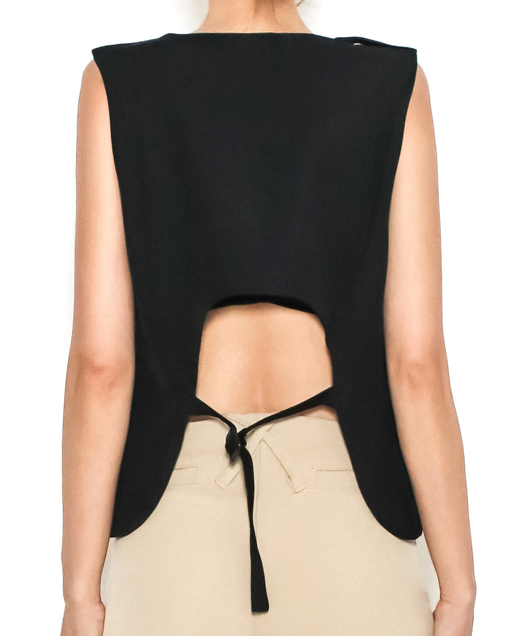 black button cutout front & back vest *pre-order*