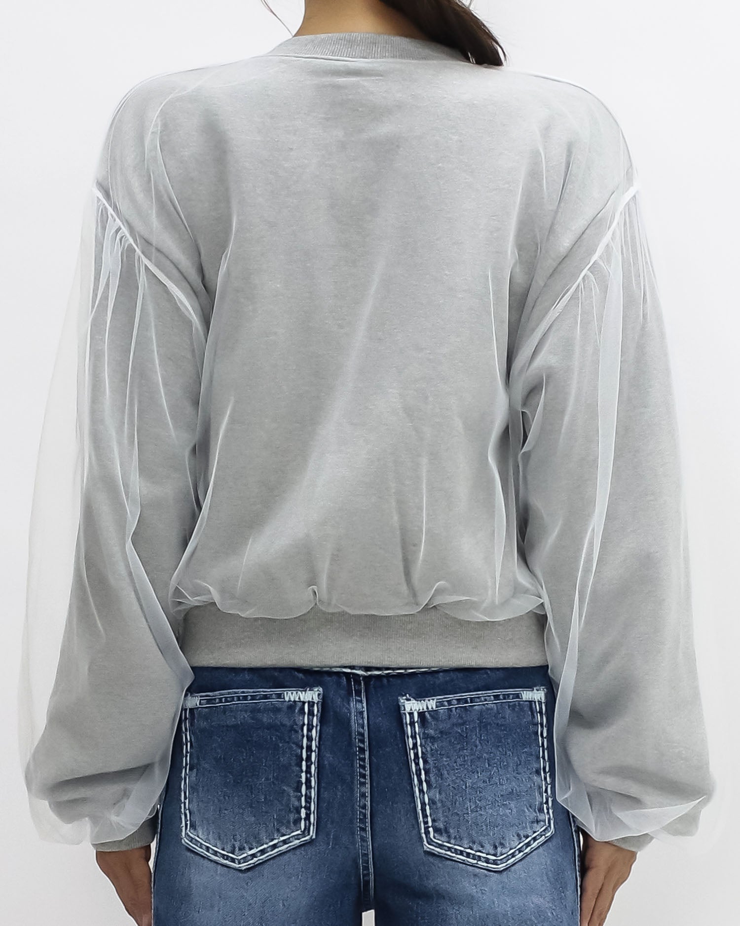 grey mesh layer sweat jacket *pre-order*