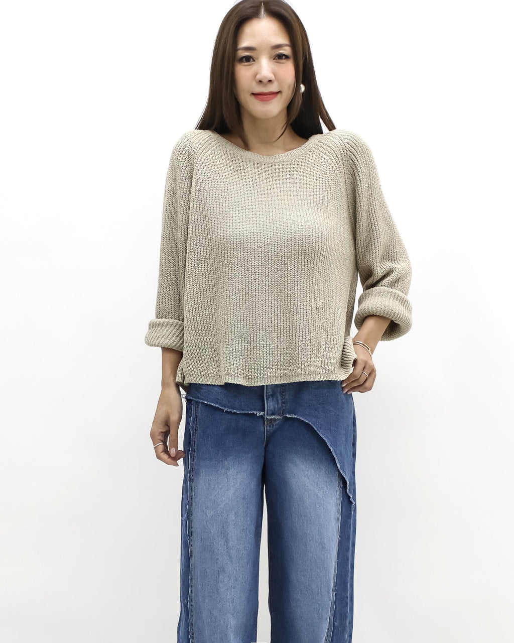 beige open back knitted top *pre-order*