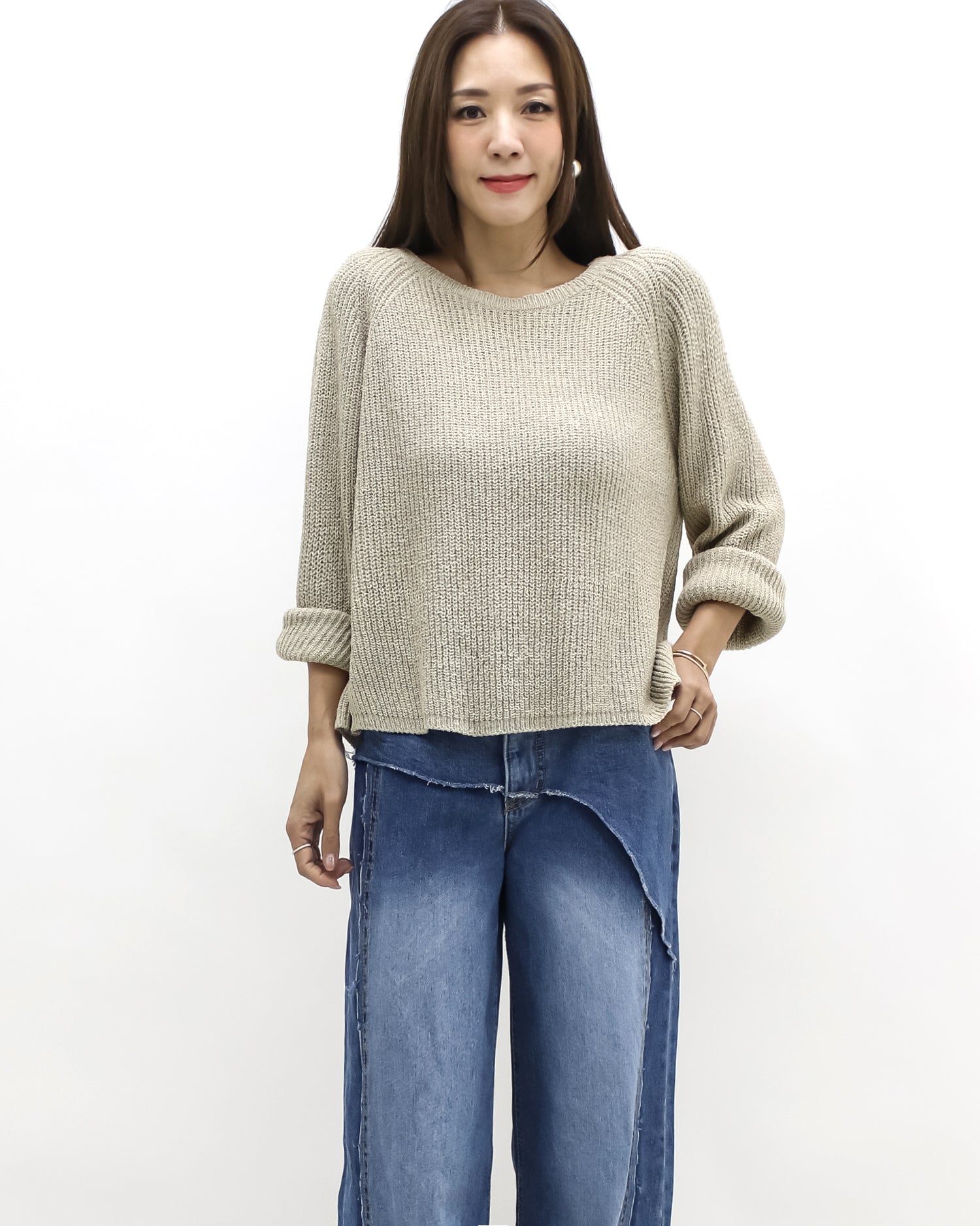 beige open back knitted top *pre-order*