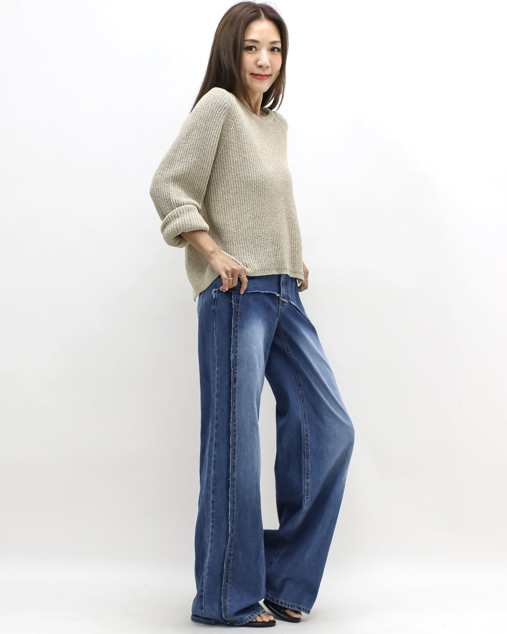 beige open back knitted top *pre-order*