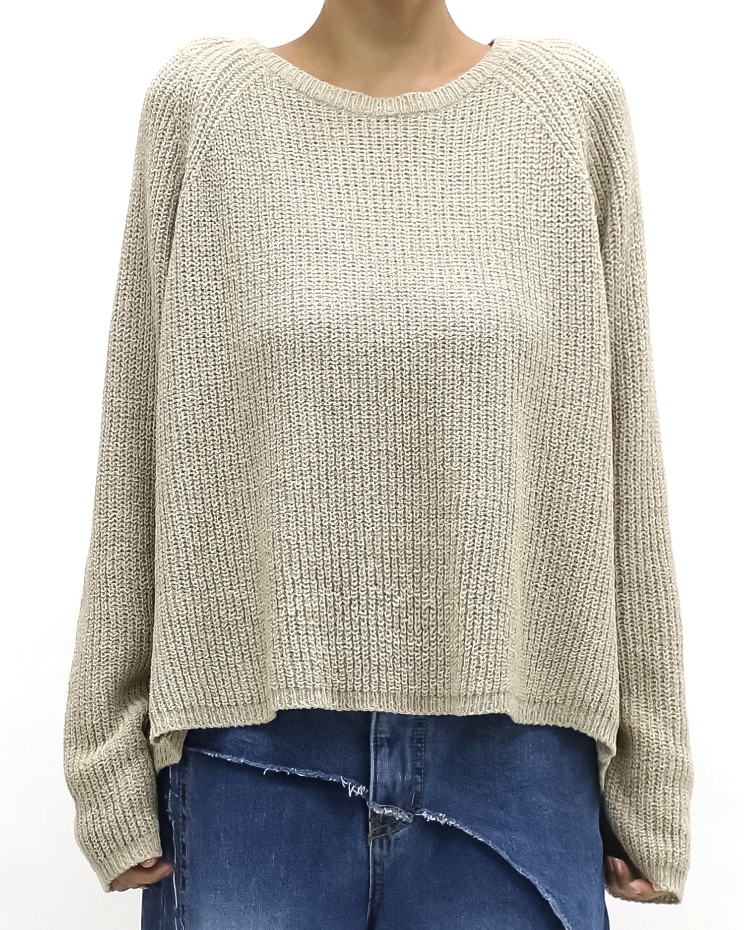beige open back knitted top *pre-order*