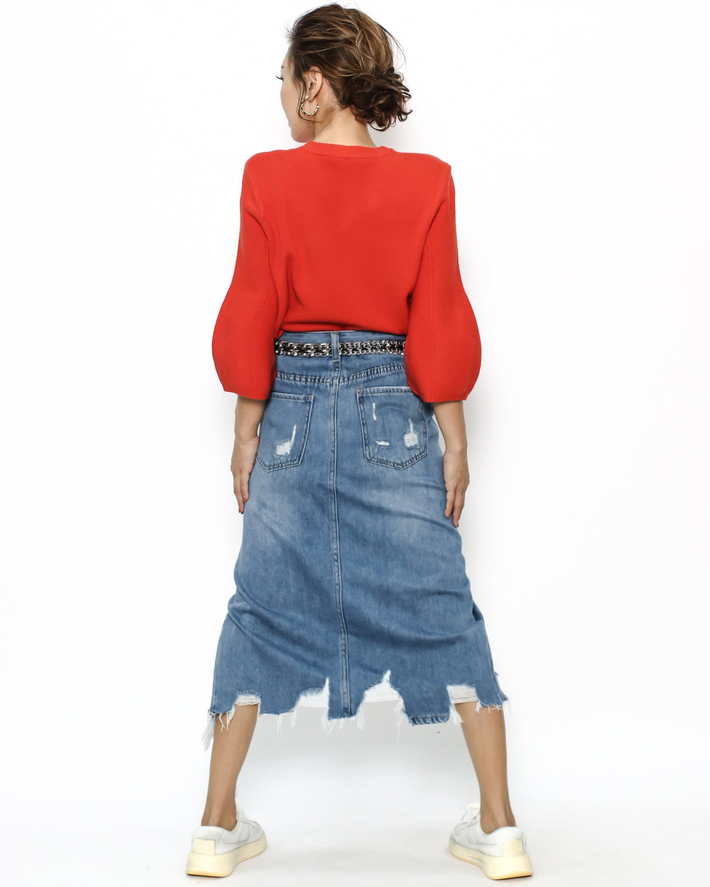 black PU leather & silver chain buckle belt *pre-order*