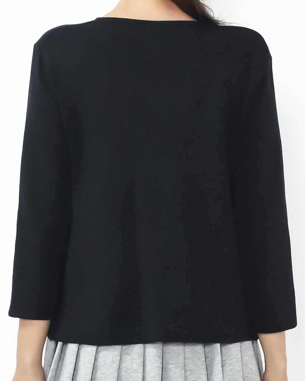 black w/ pink satin ribbons knitted top *pre-order*