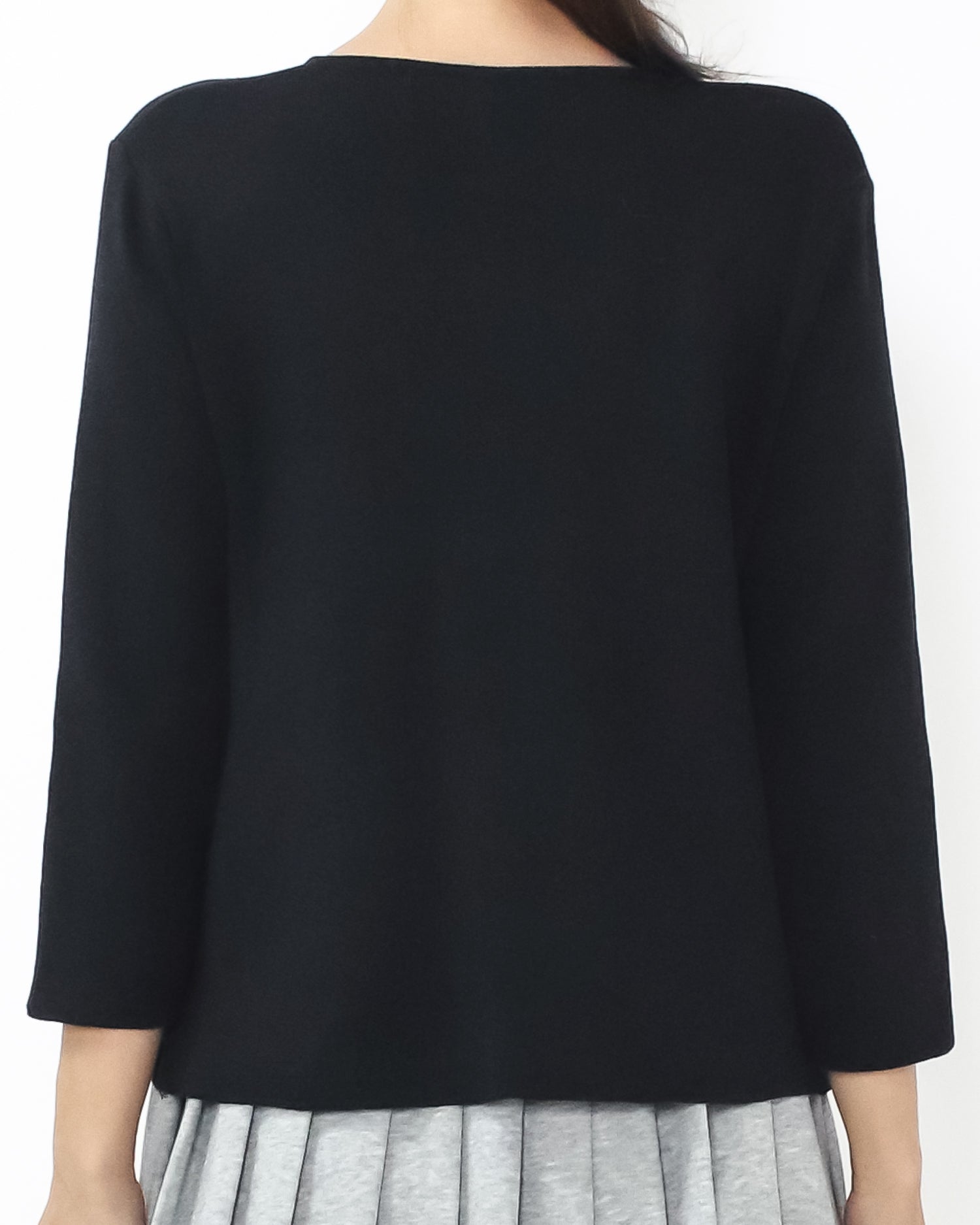 black w/ pink satin ribbons knitted top *pre-order*