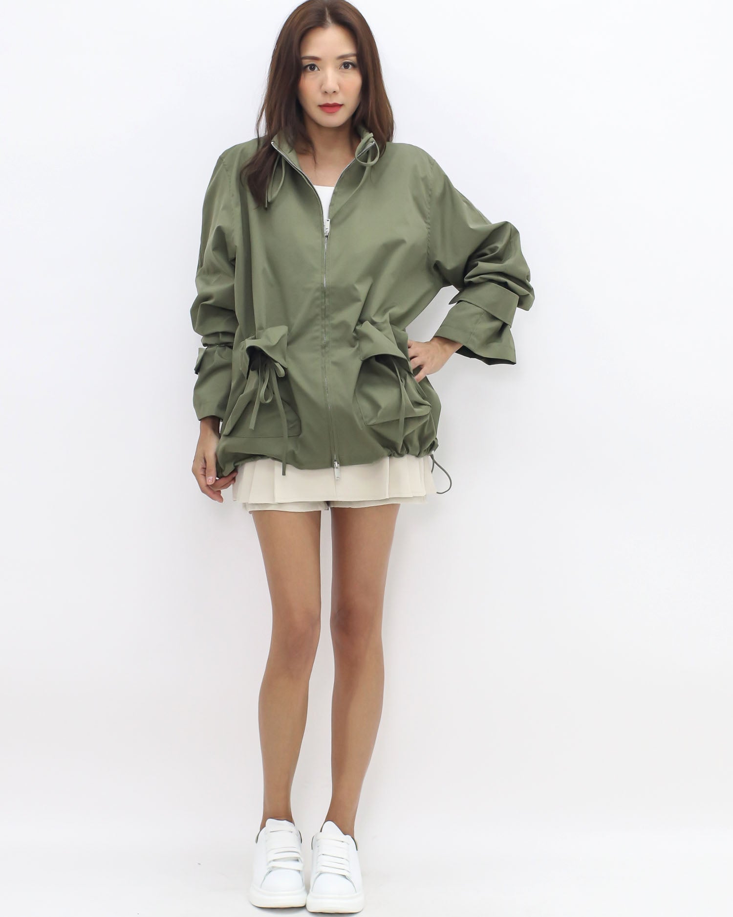 ivory pleats mid-rise skort *pre-order*