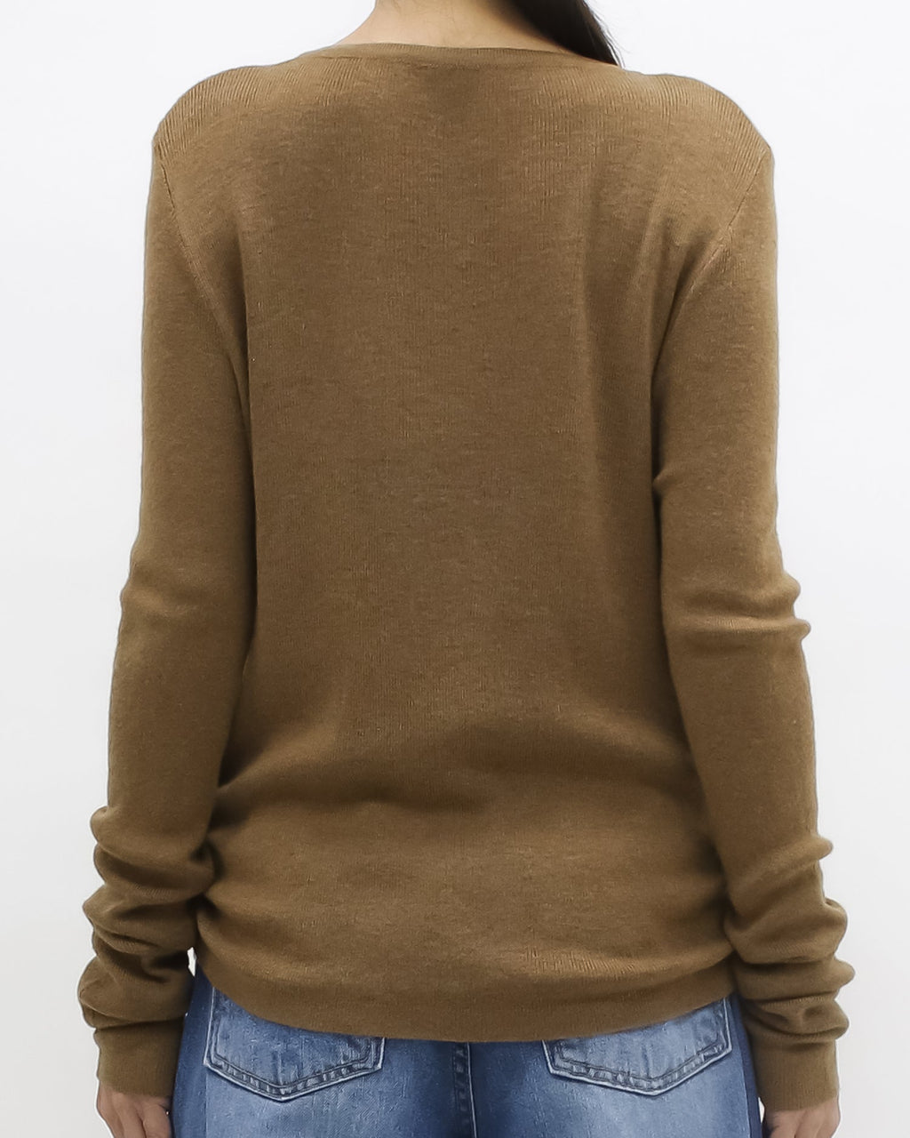 beige w/ ivory layer knitted top