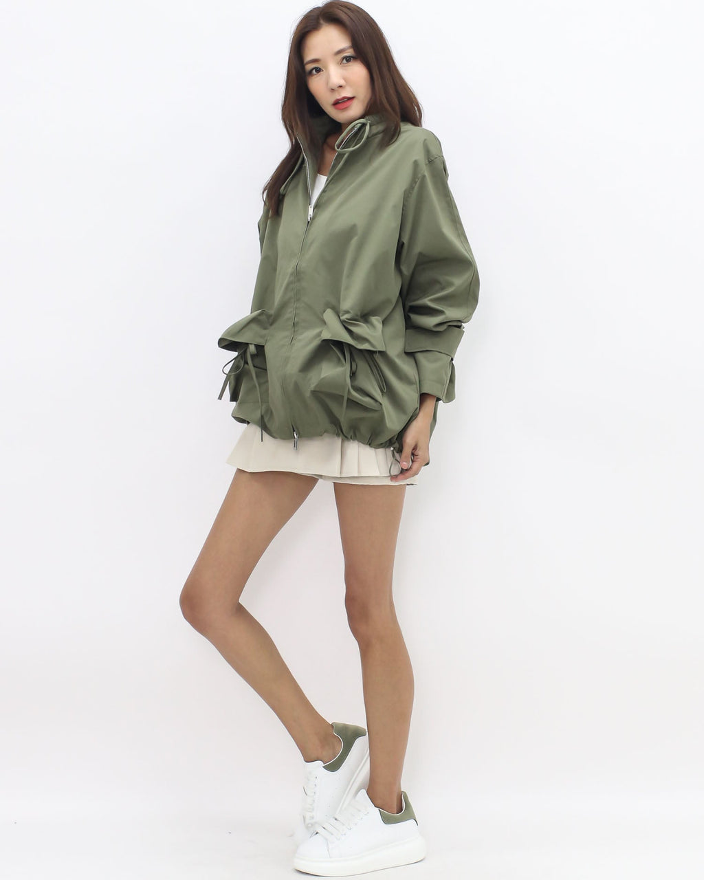 ivory pleats mid-rise skort *pre-order*