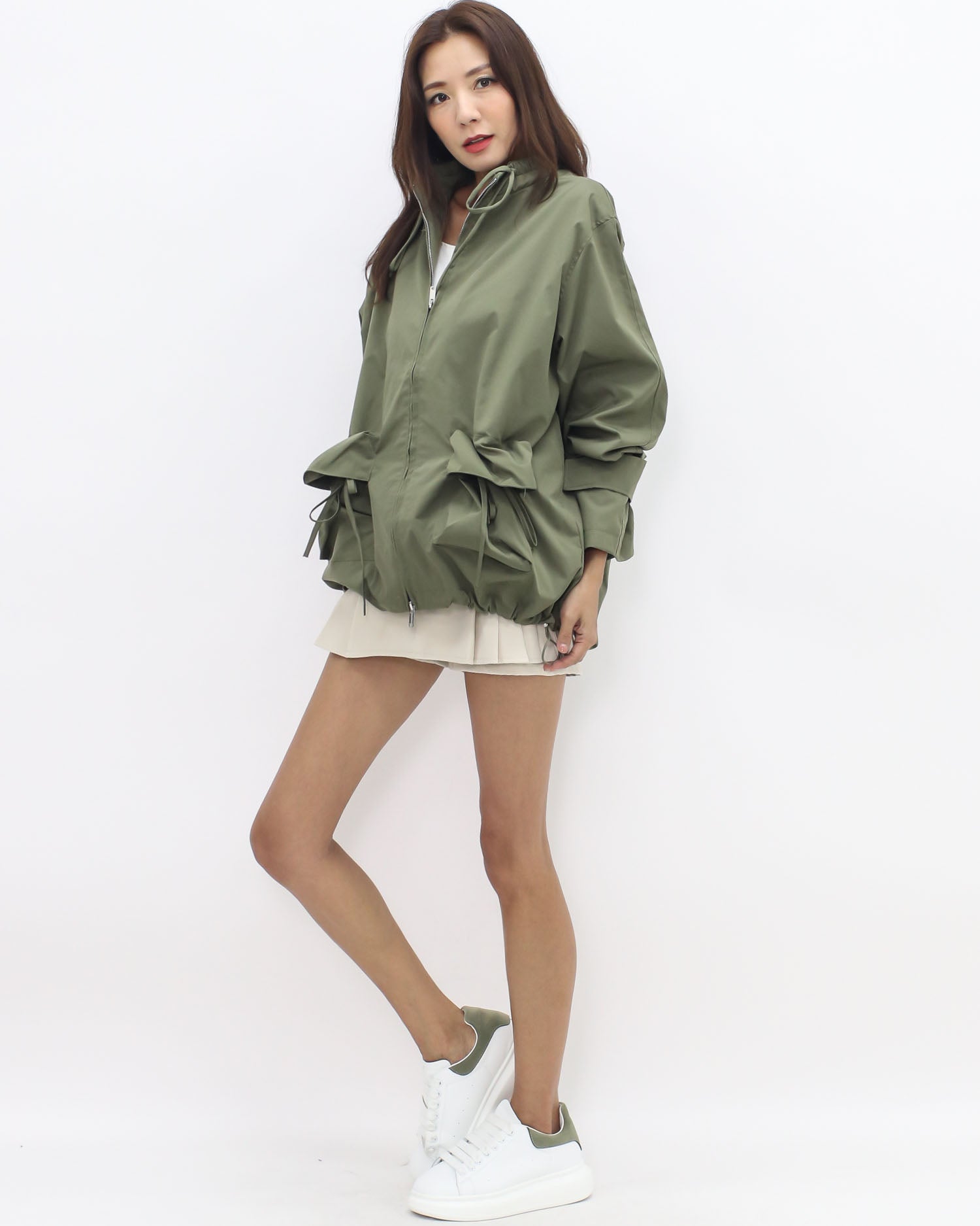 ivory pleats mid-rise skort *pre-order*