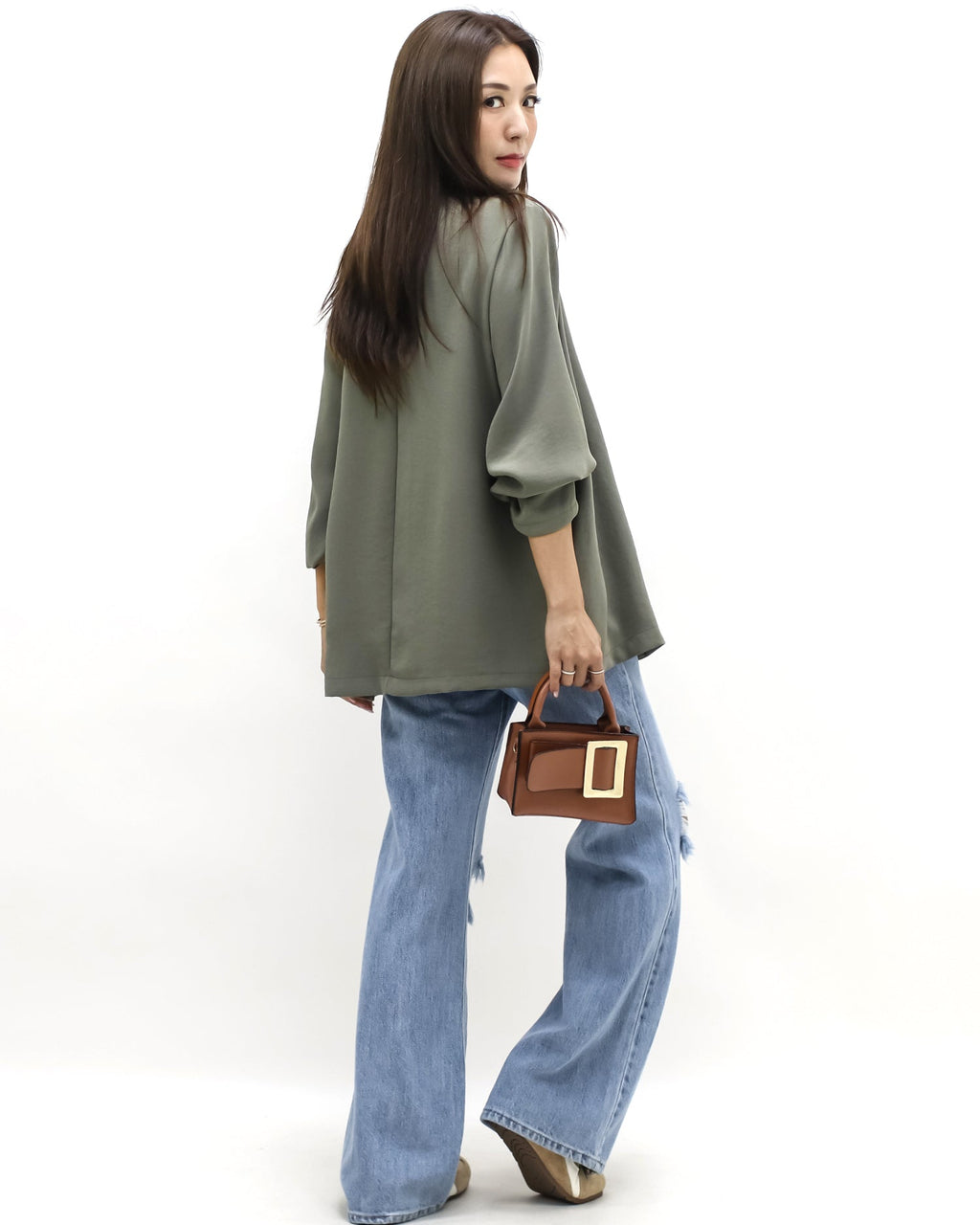 grey green slinky lightweight blazer *pre-order*