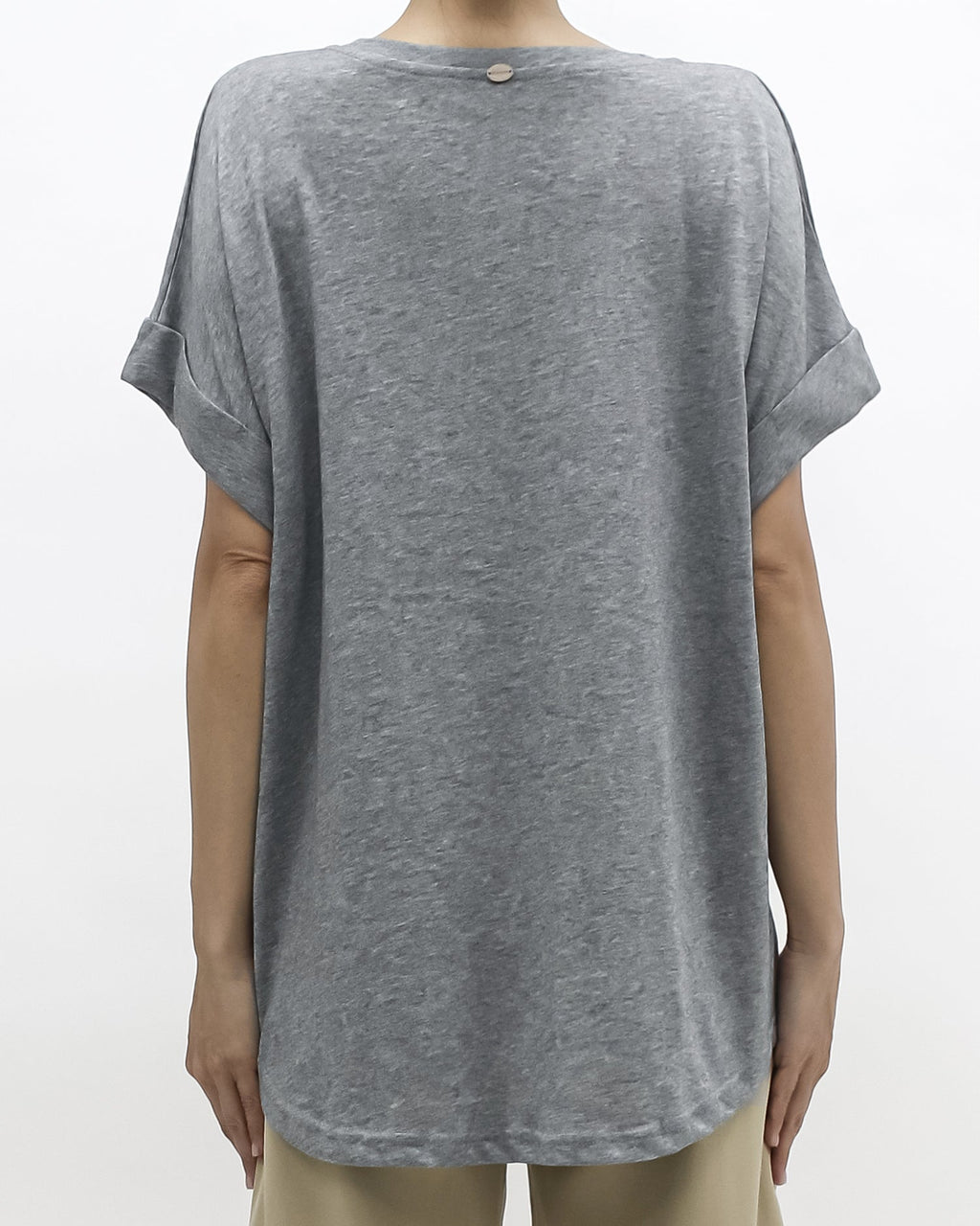 grey fold sleeves tee