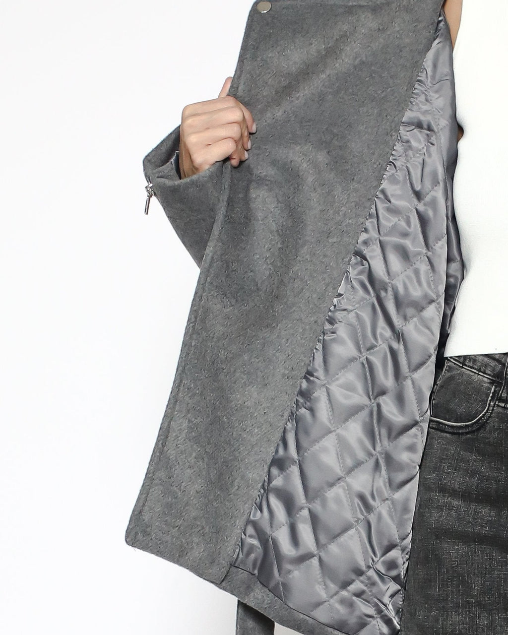 grey wool blended biker jacket *pre-order*