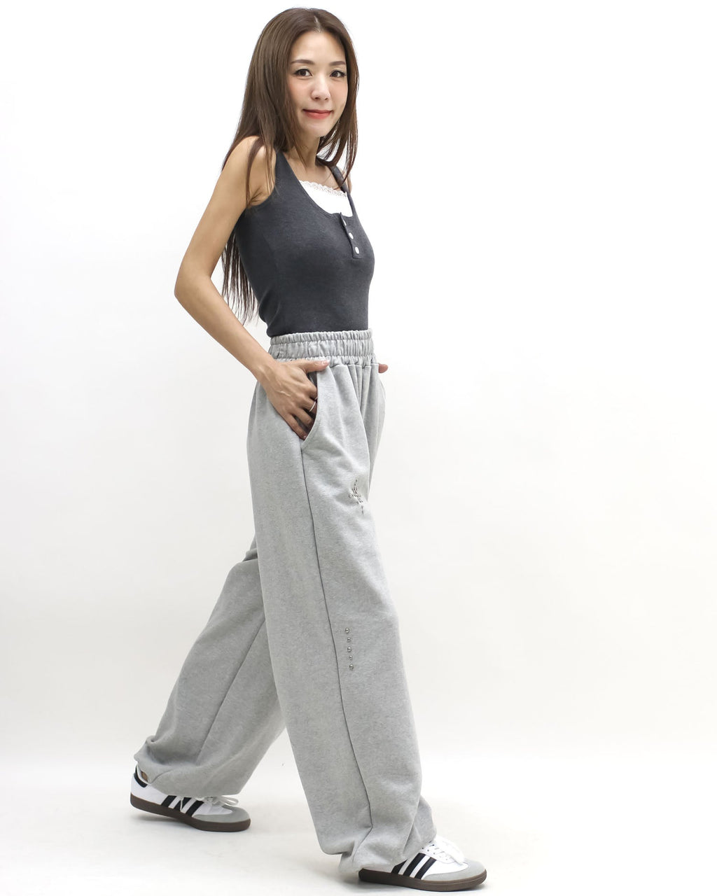 grey studded sweat joggers *pre-order*