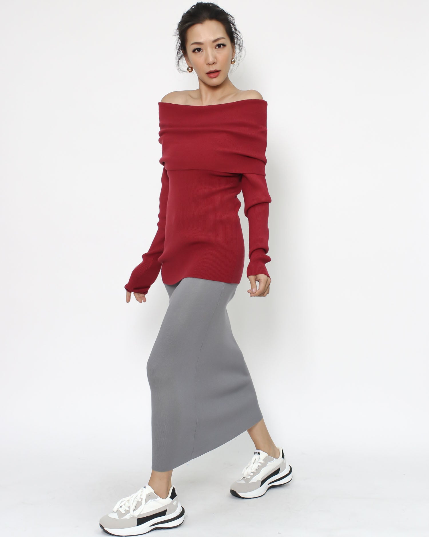 ivory grey & black sneakers *pre-order*