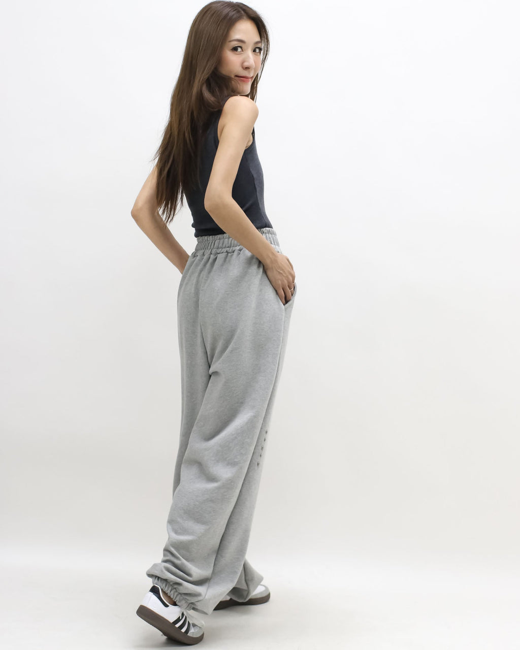 grey studded sweat joggers *pre-order*