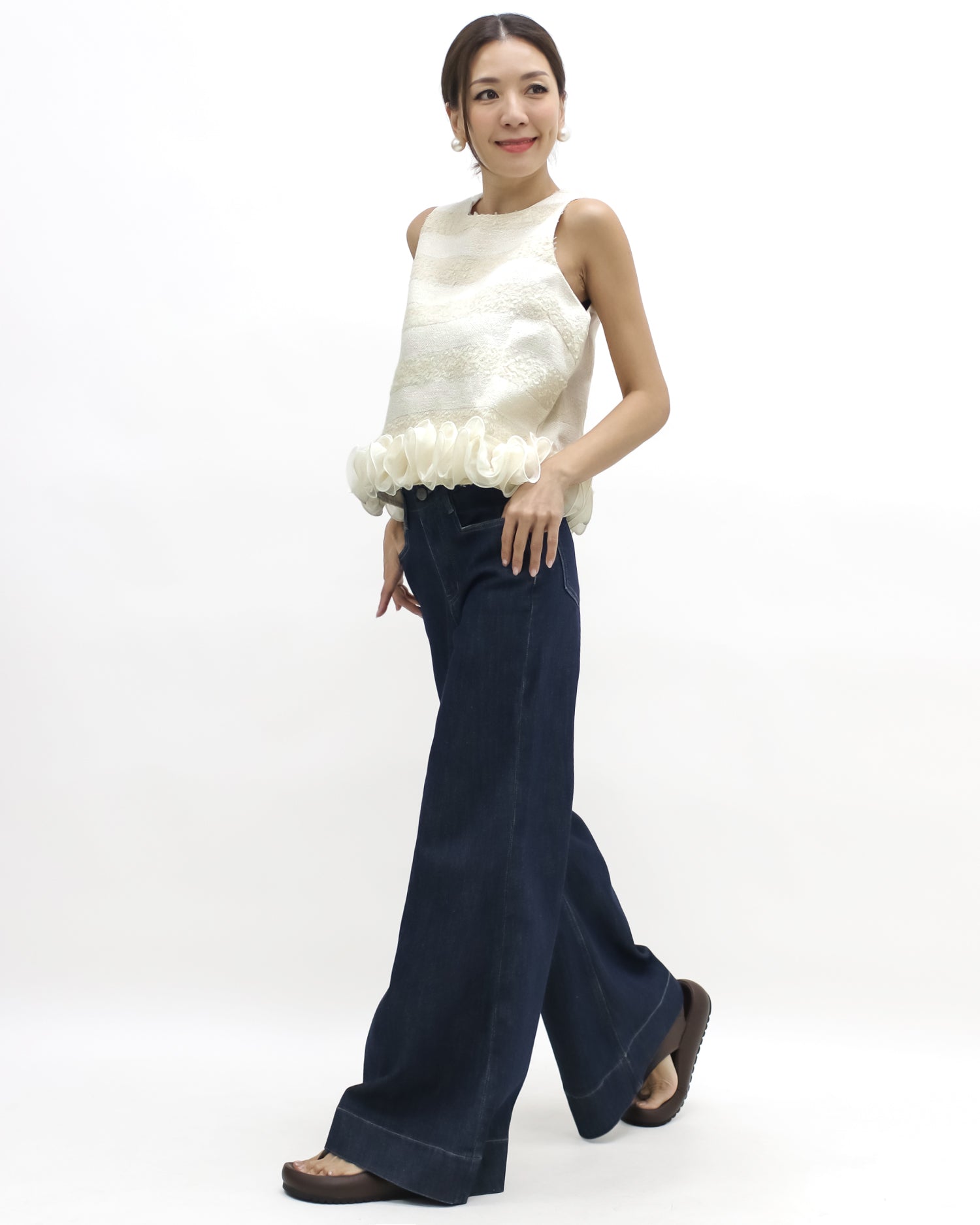 wash indigo denim flare jeans *pre-order*