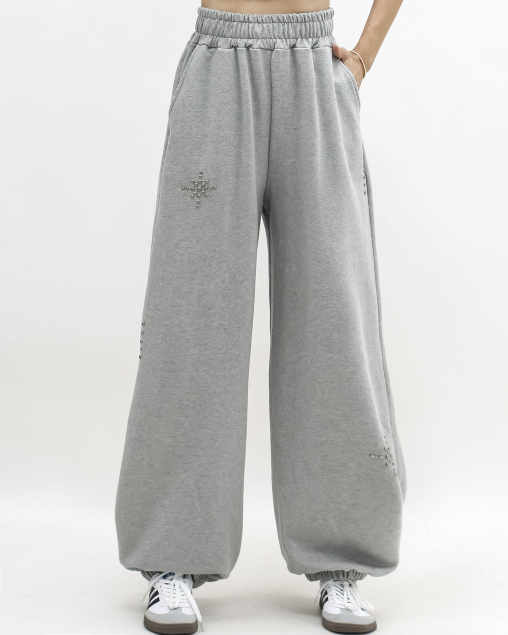 grey studded sweat joggers *pre-order*