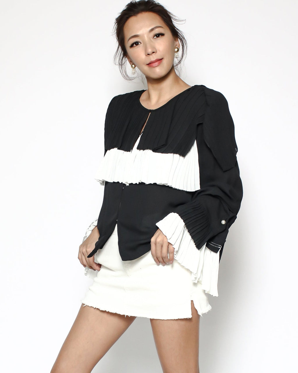 ivory denim mini skort *pre-order*