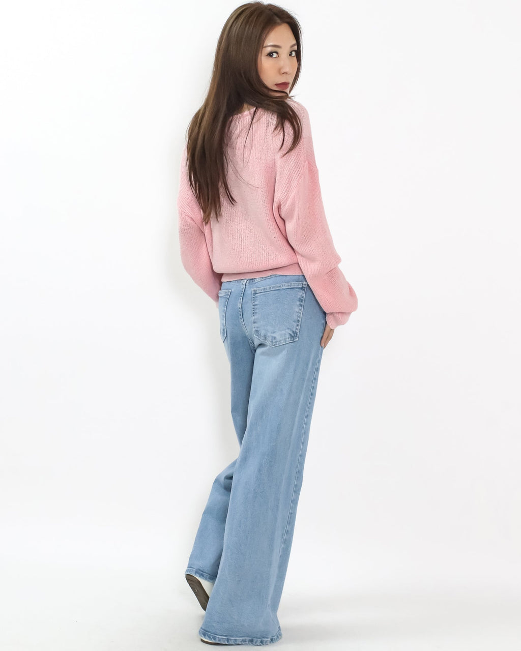 pink tie-up front knitted top *pre-order*