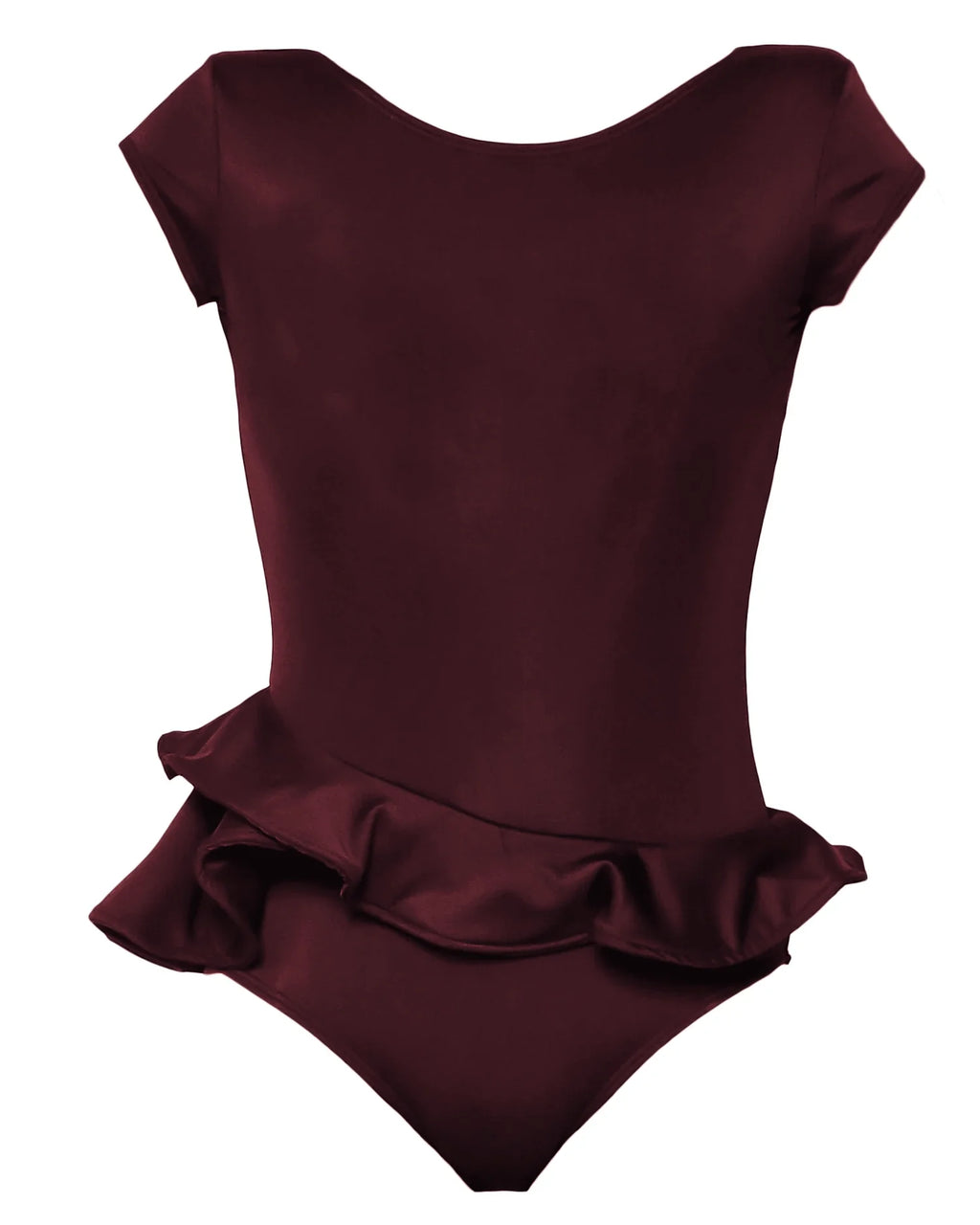 burgundy ruffles cutout back one piece swimsuit *pre-order*