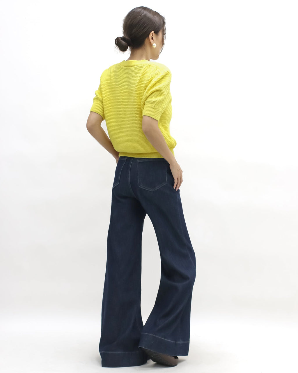 yellow starfish button fine knitted cardigan *pre-order*