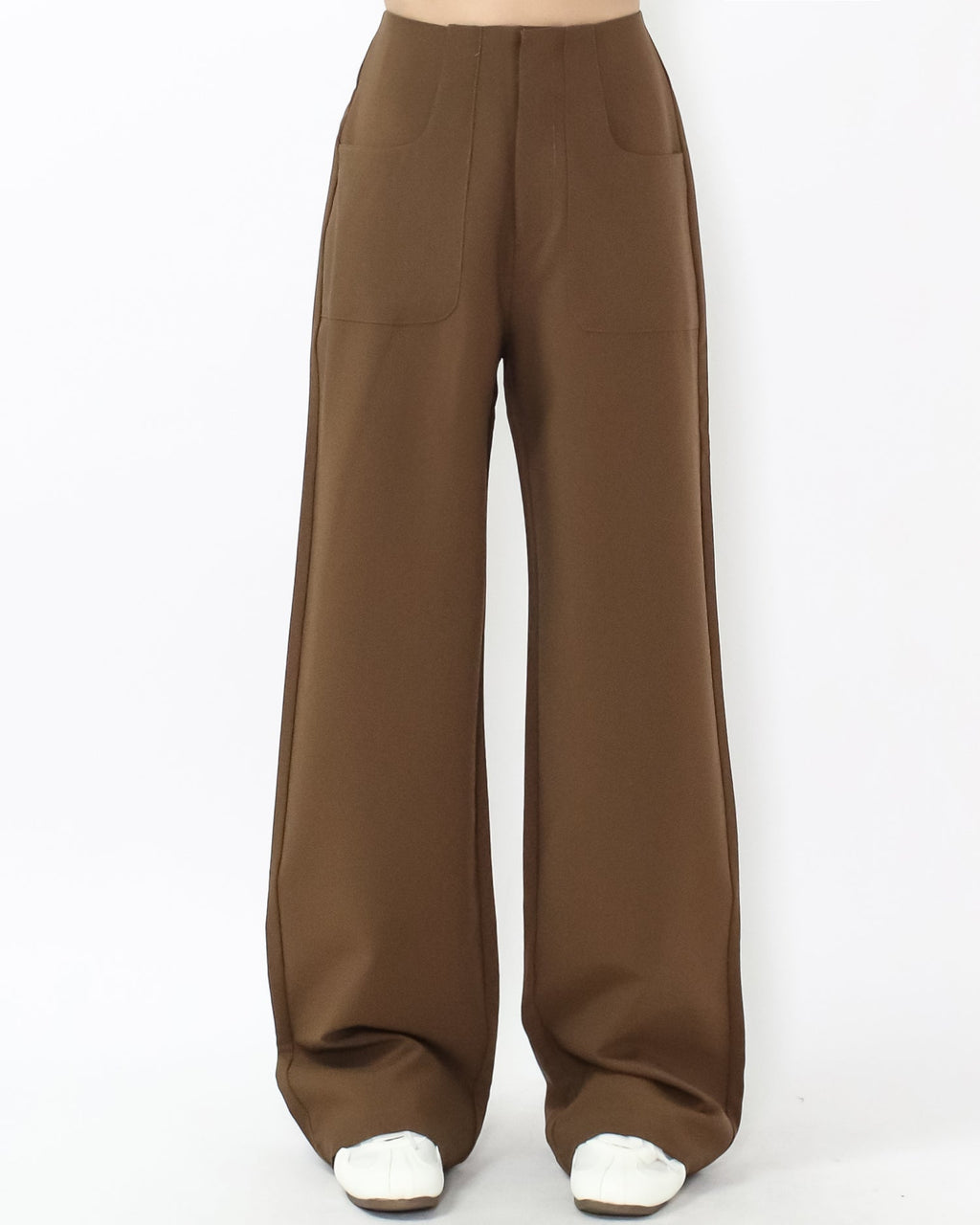 brown high waist straight leg pants *pre-order*