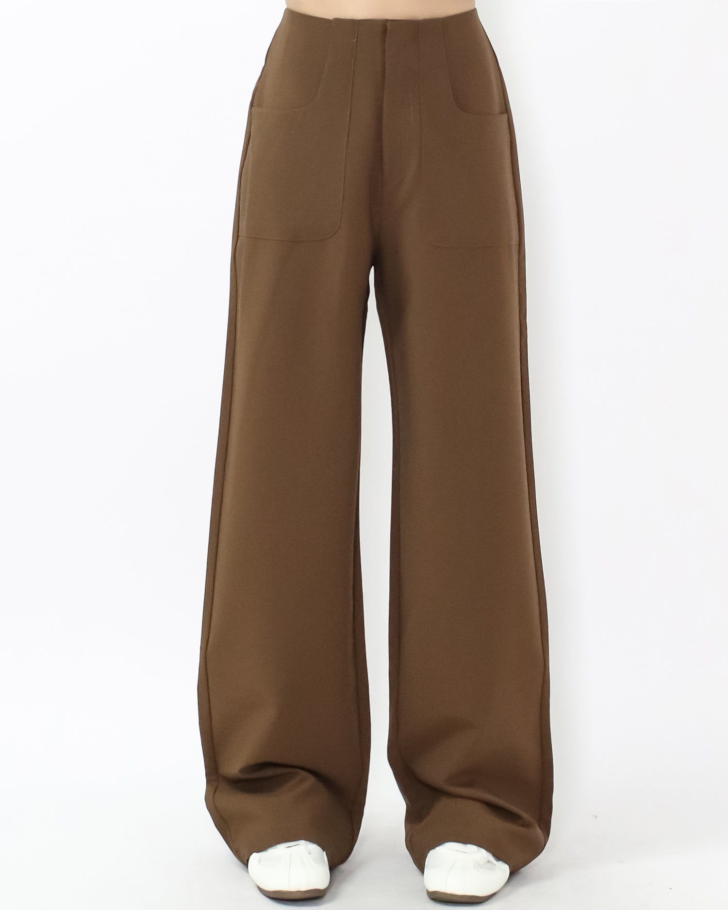 brown high waist straight leg pants *pre-order*