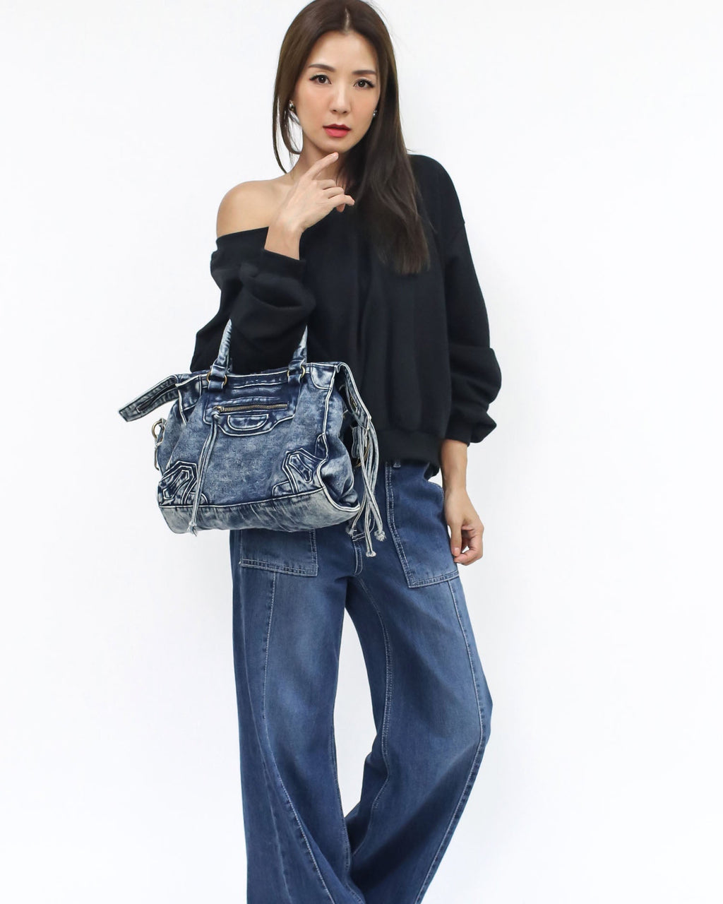 washed blue denim bicycle bag *pre-order*