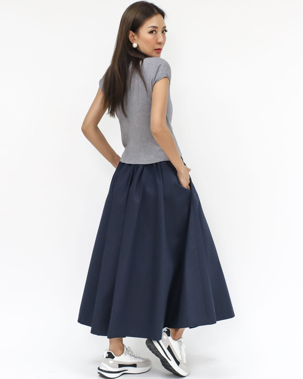 grey tie front knitted top *pre-order*