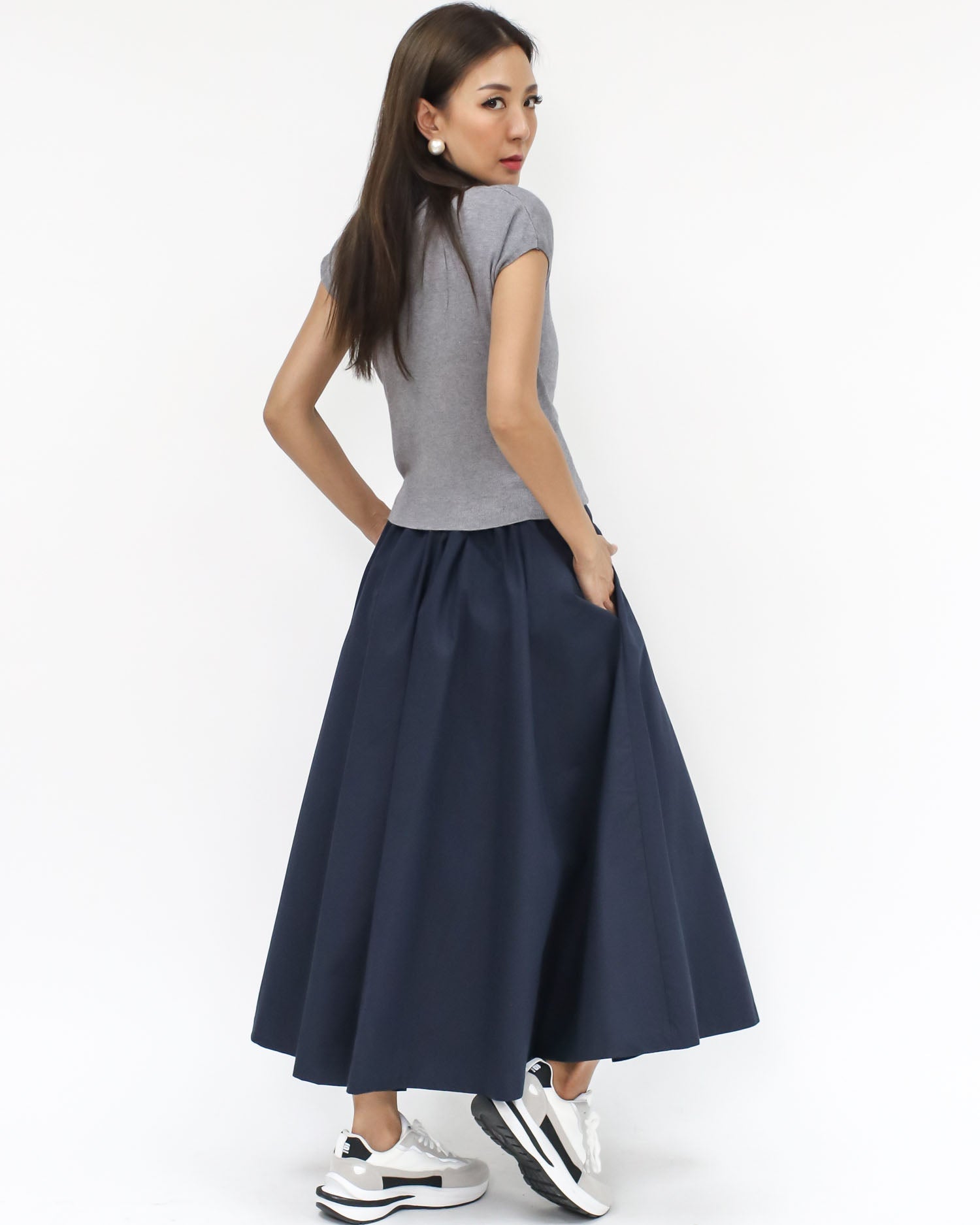 grey tie front knitted top *pre-order*