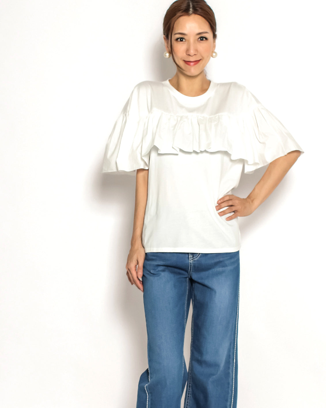 ivory w/ shirt ruffle tee *pre-order*