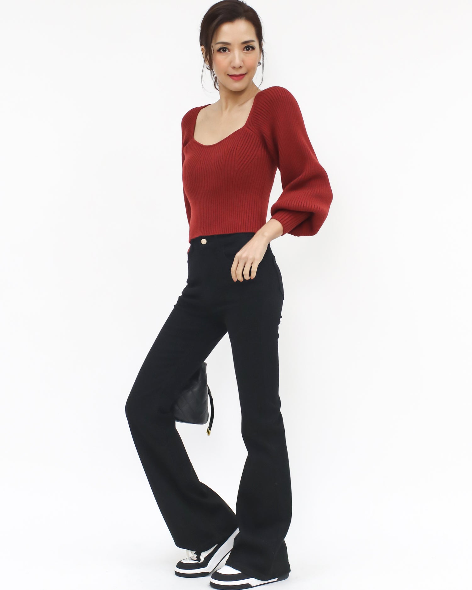 red knitted cropped top *pre-order*