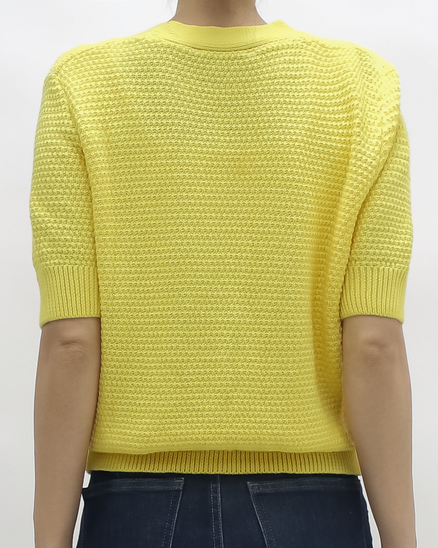 yellow starfish button fine knitted cardigan *pre-order*